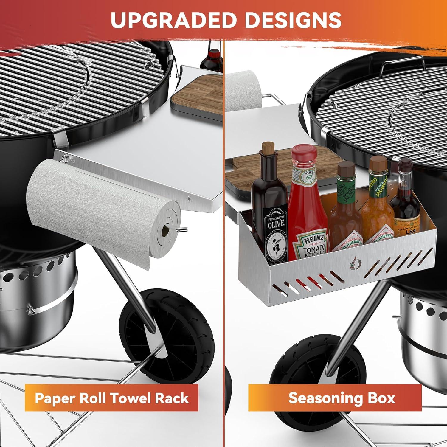 Mesa Lateral de Parrilla Skyflame de Acero Inoxidable 35.5x15.2cm