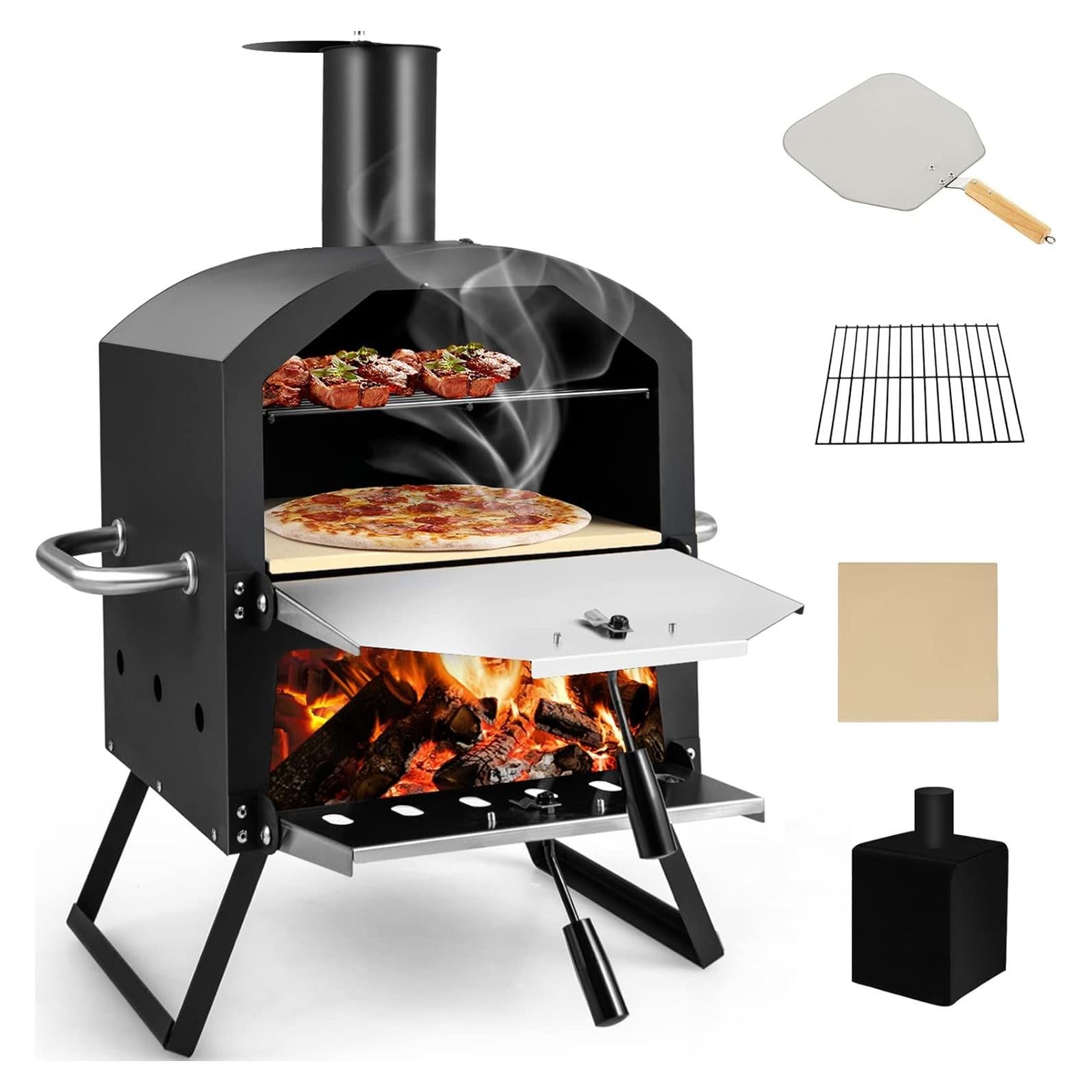Horno de Pizza Exterior Giantex de Leña 54.61x30.48x71.12cm