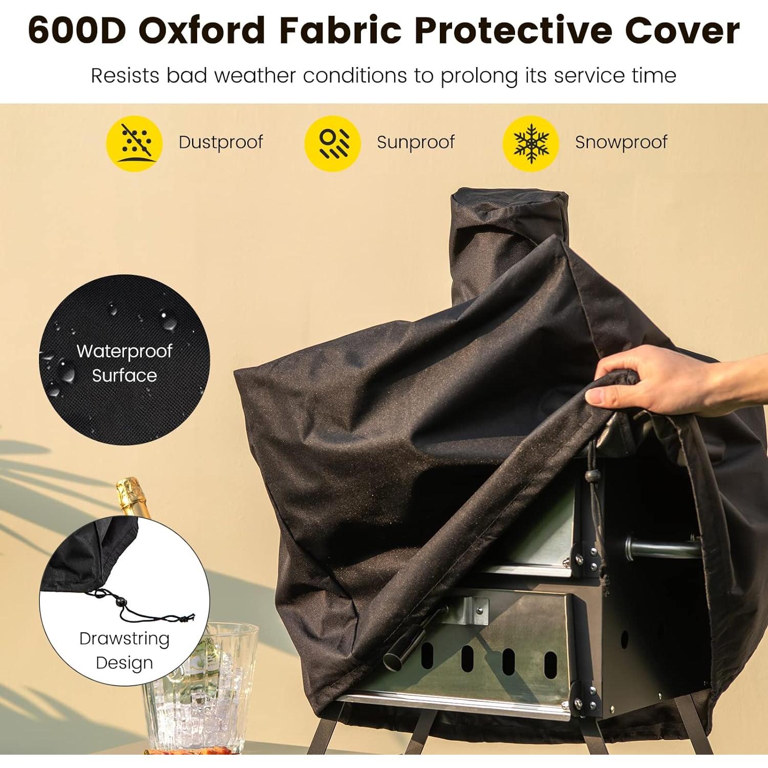 Horno de Pizza Exterior Giantex de Leña 54.61x30.48x71.12cm