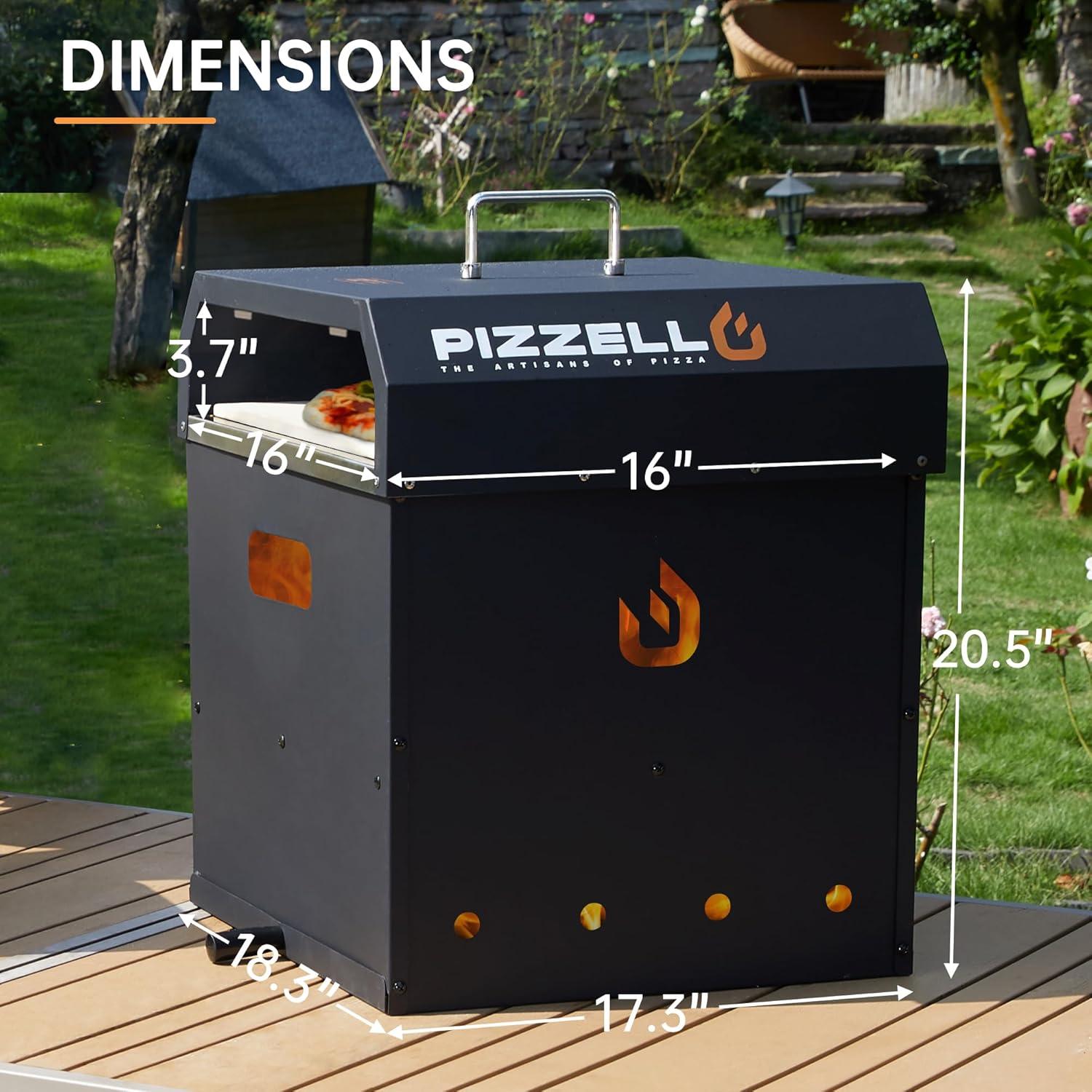 Horno de Pizza 4 en 1 PIZZELLO 16" con Piedra y Paleta