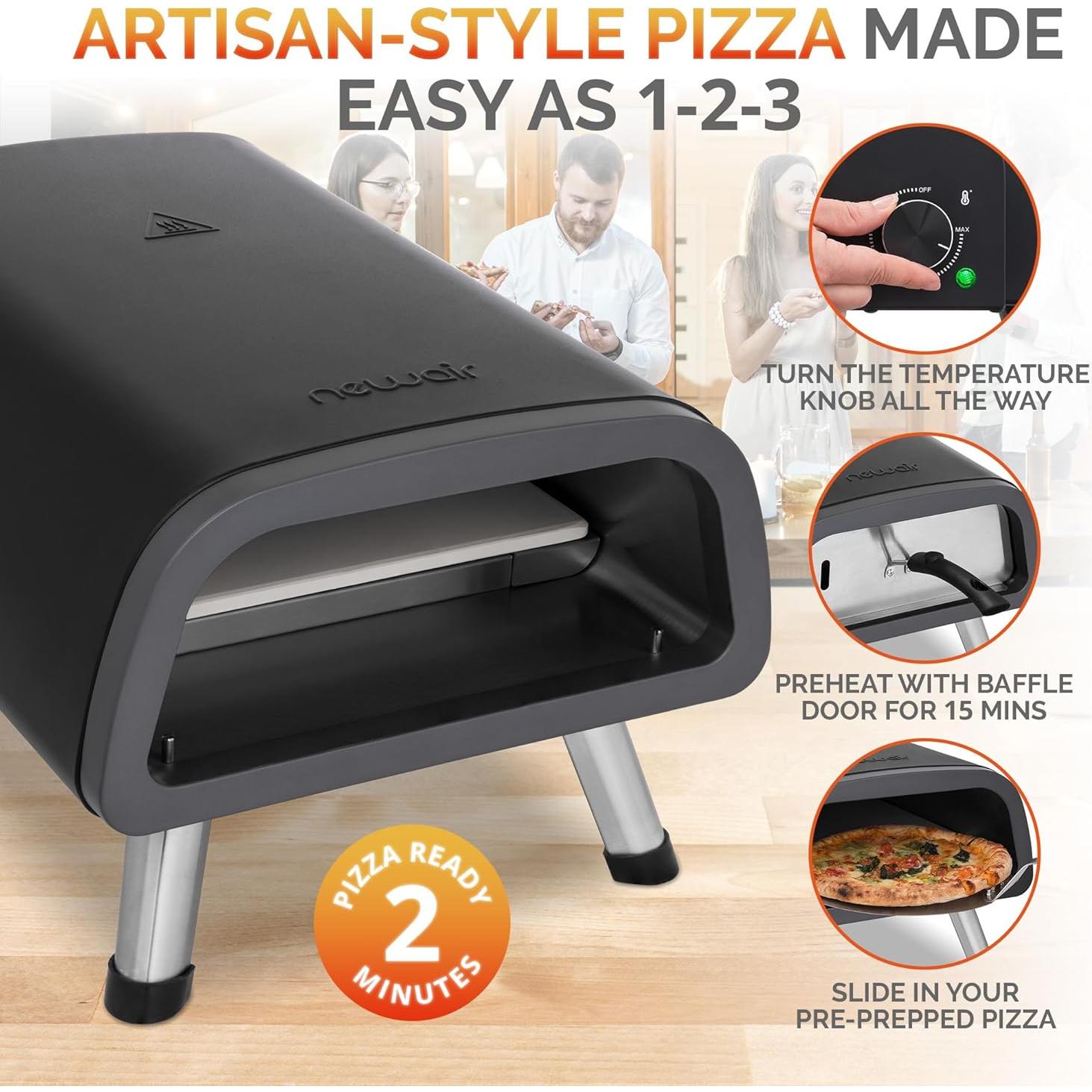 Horno de Pizza Eléctrico Newair NPOE12BK00 1850W 30.48 cm