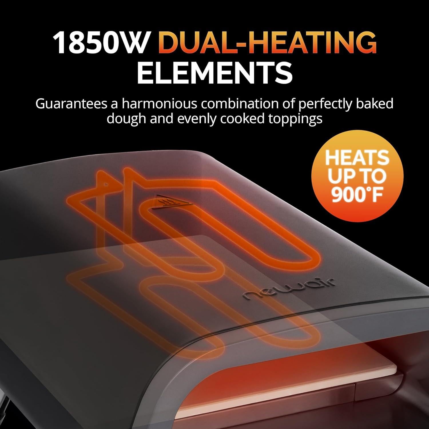 Horno de Pizza Eléctrico Newair NPOE12BK00 1850W 30.48 cm