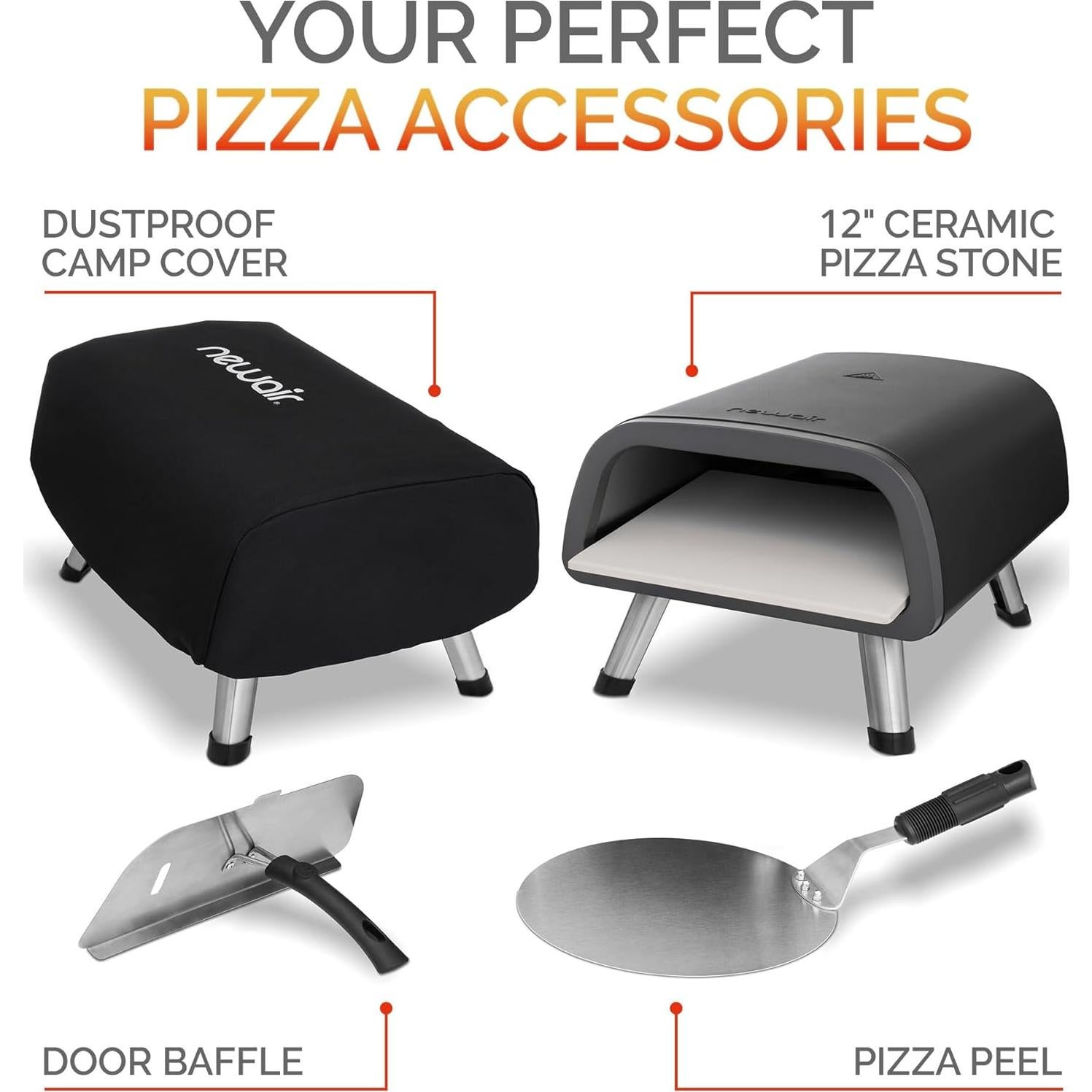 Horno de Pizza Eléctrico Newair NPOE12BK00 1850W 30.48 cm