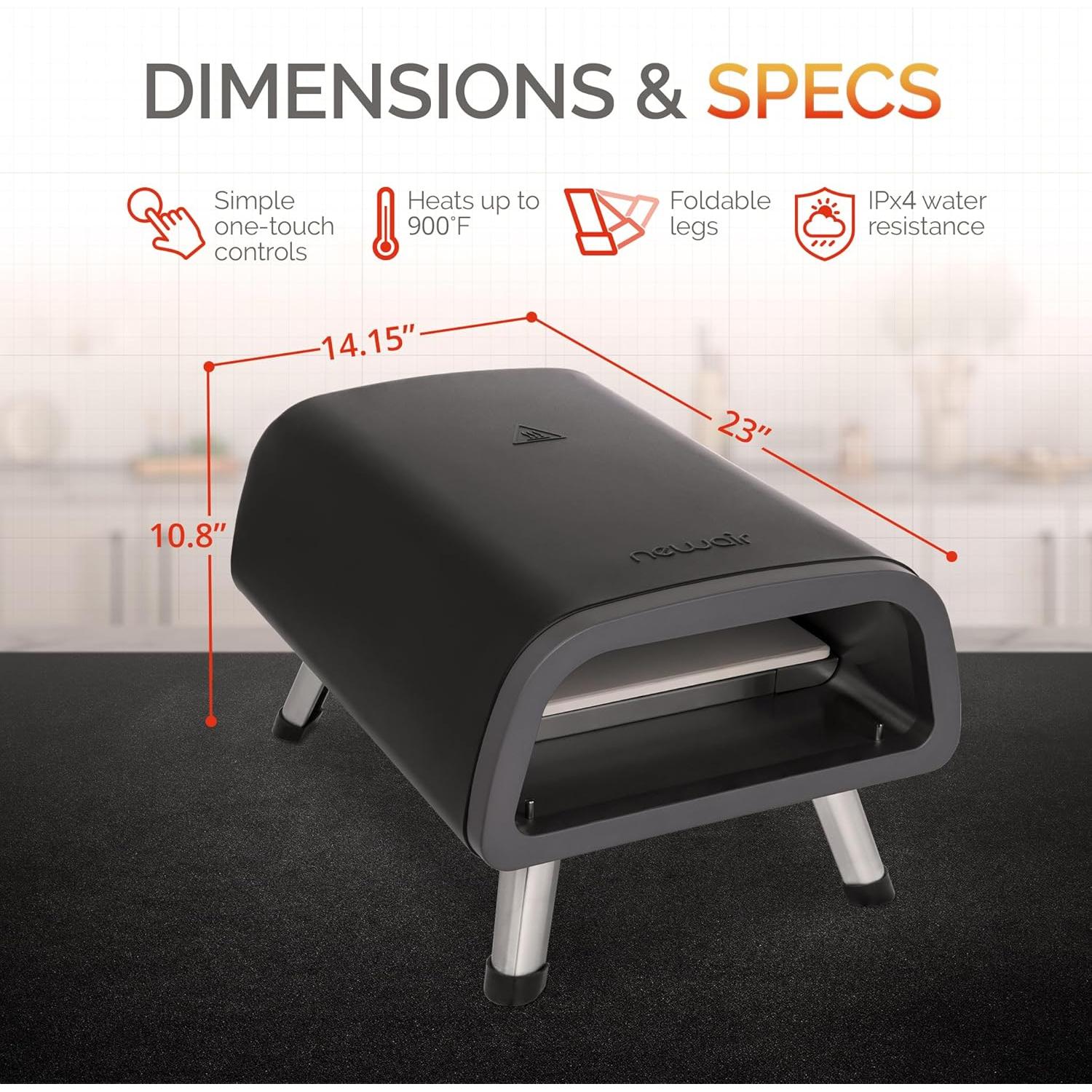 Horno de Pizza Eléctrico Newair NPOE12BK00 1850W 30.48 cm