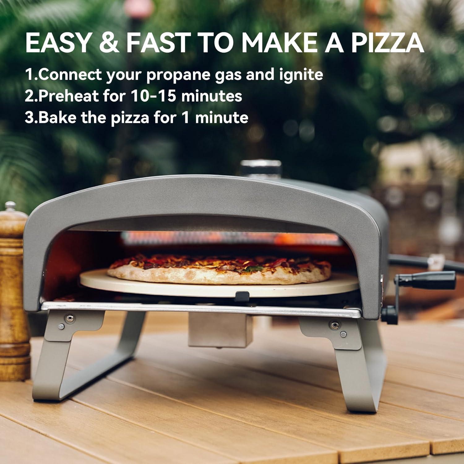 Horno de Pizza Portátil Q Pizza PS104 a Gas con Piedra 33cm