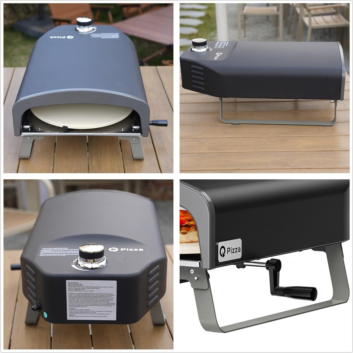 Horno de Pizza Portátil Q Pizza PS104 a Gas con Piedra 33cm