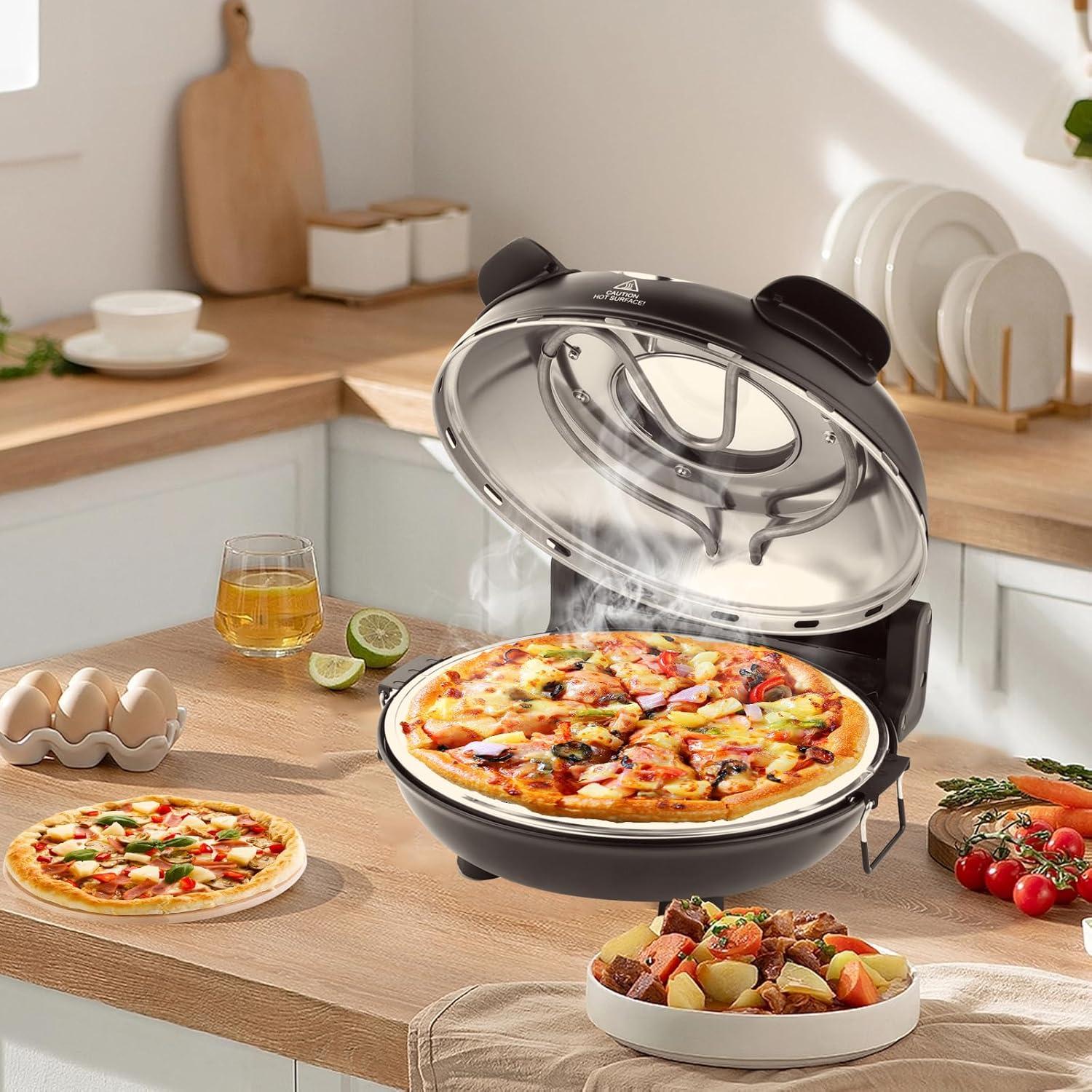 Horno de Pizza Eléctrico KLAIF LMR 12" con Piedra Cerámica