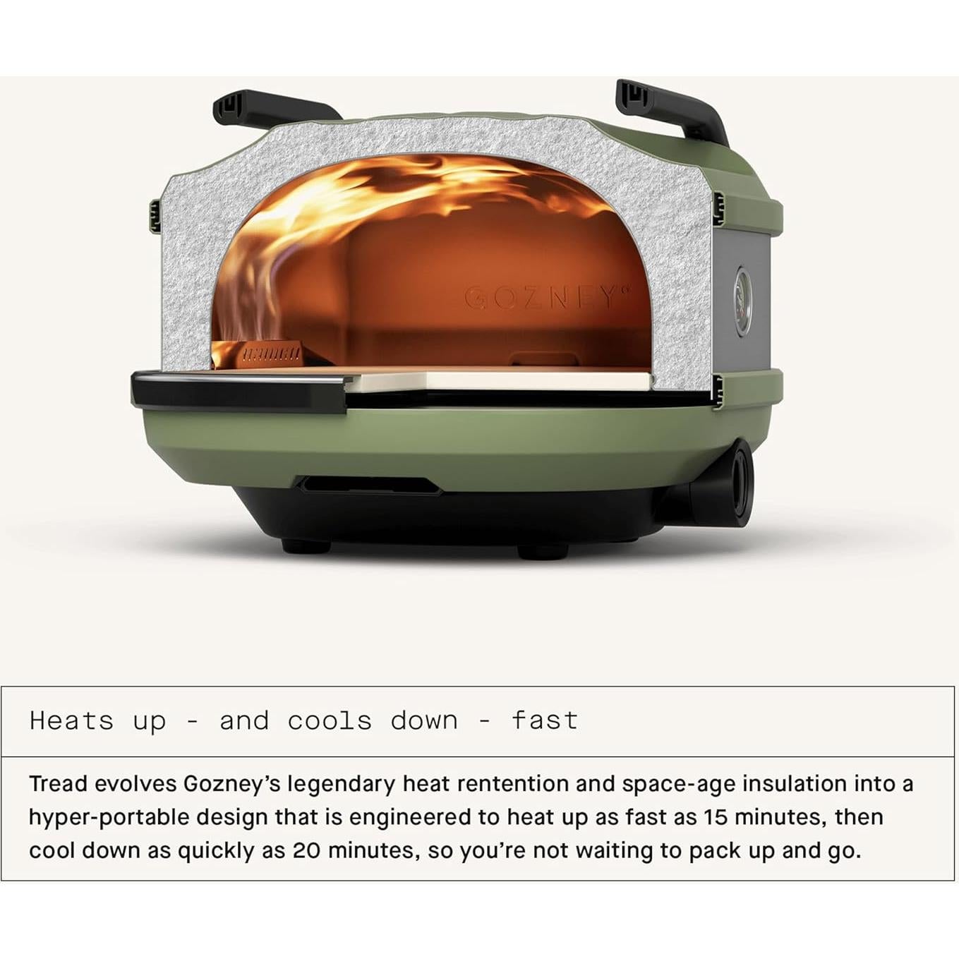 Horno de Pizza Portátil Gozney Tread Gas Propano 30 cm Oliva