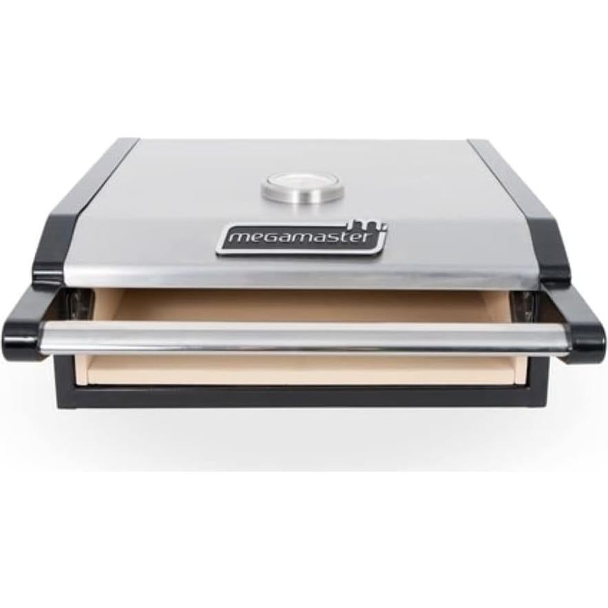 Horno de Pizza Portátil Megamaster 33x33 cm Cerámica Inoxidable