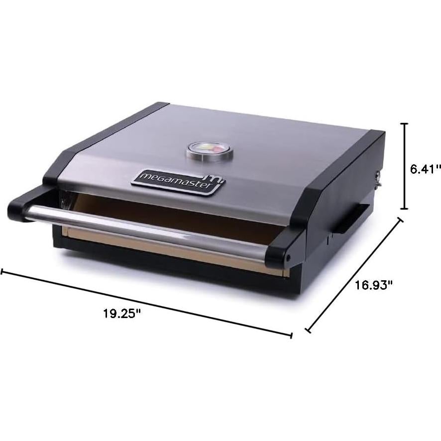 Horno de Pizza Portátil Megamaster 33x33 cm Cerámica Inoxidable