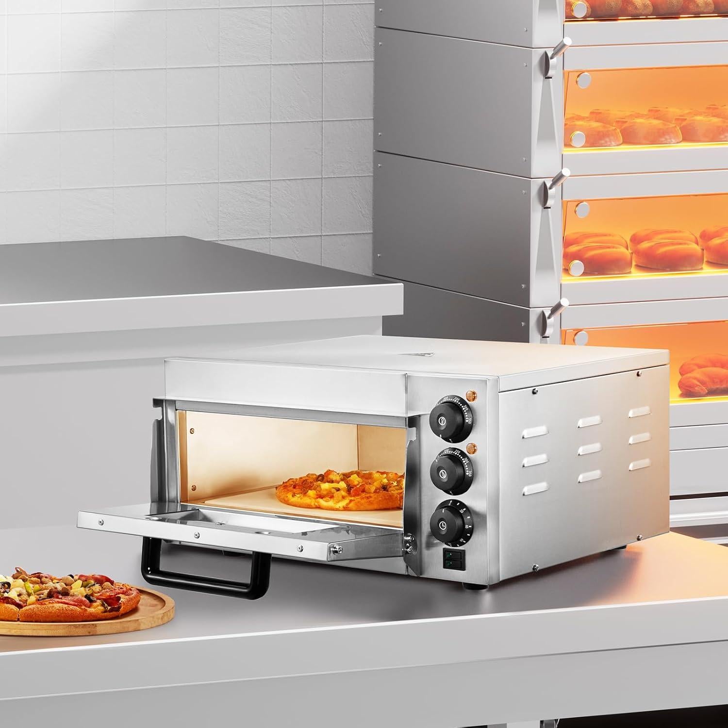 Horno de Pizza Eléctrico VEVOR 14" Acero Inoxidable 350°C