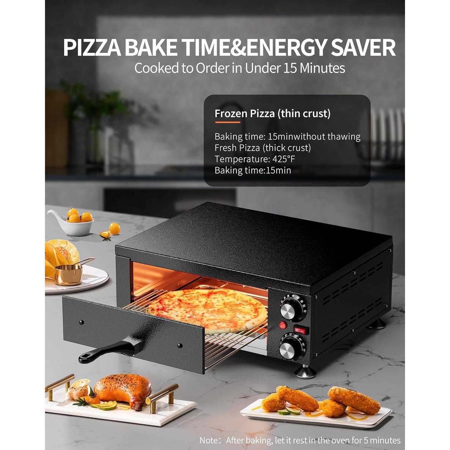 Horno de Pizza Eléctrico Awgpd 10.89 kg Acero Inoxidable Negro