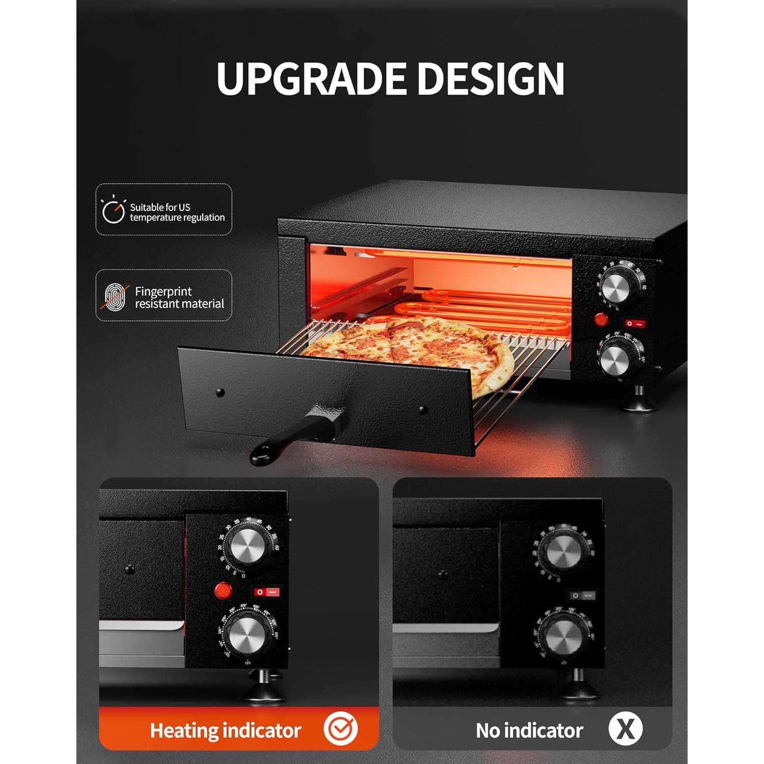 Horno de Pizza Eléctrico Awgpd 10.89 kg Acero Inoxidable Negro