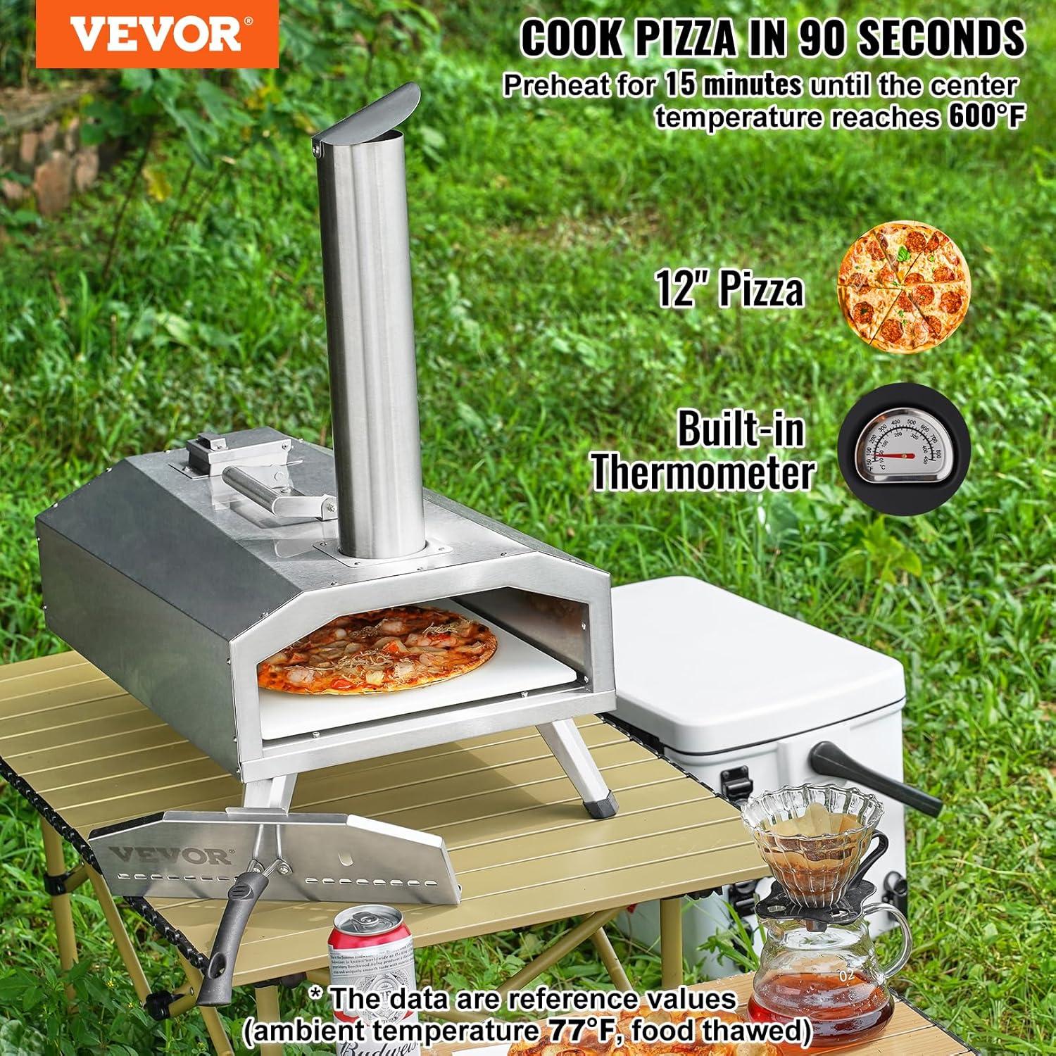 Horno de Pizza VEVOR 12" Portátil de Acero Inoxidable