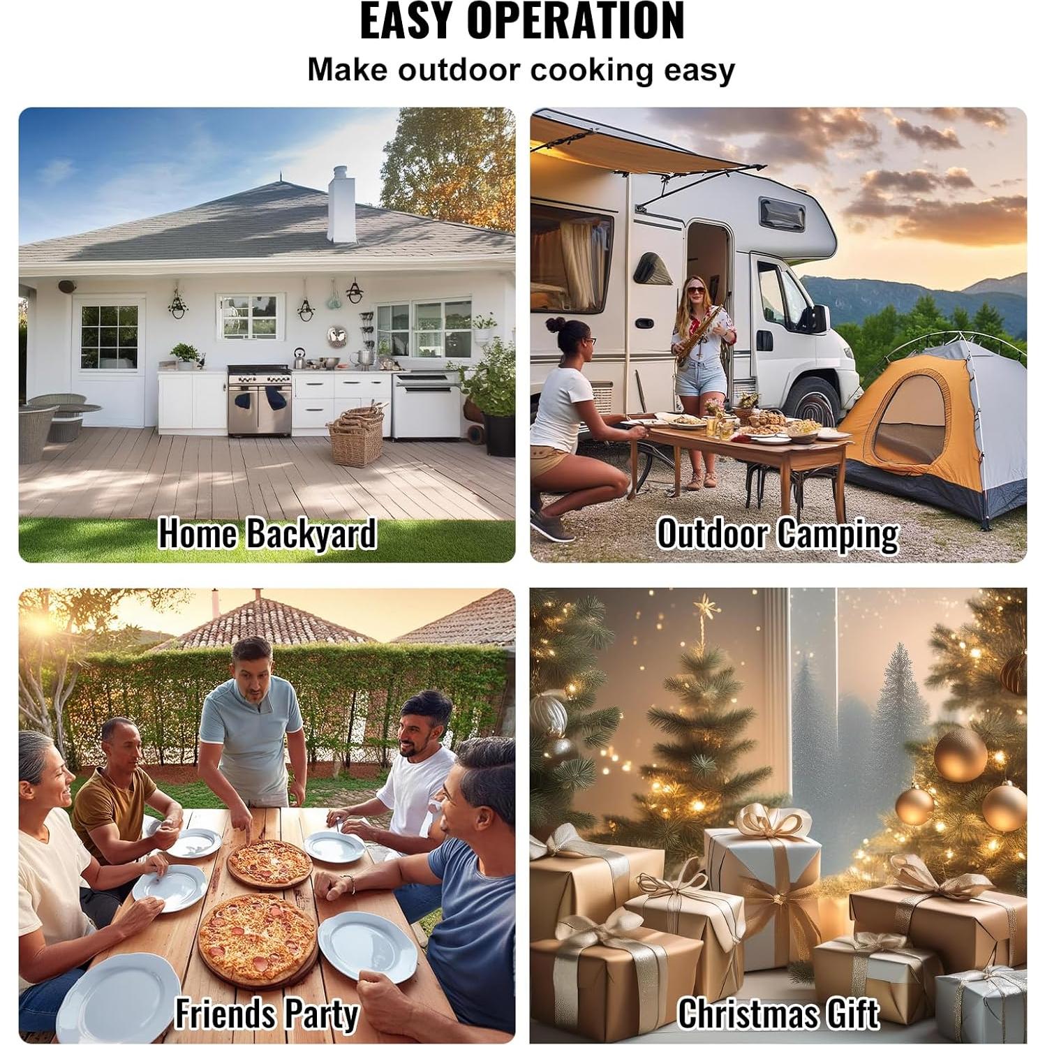 Horno de Pizza VEVOR 12" Portátil de Acero Inoxidable