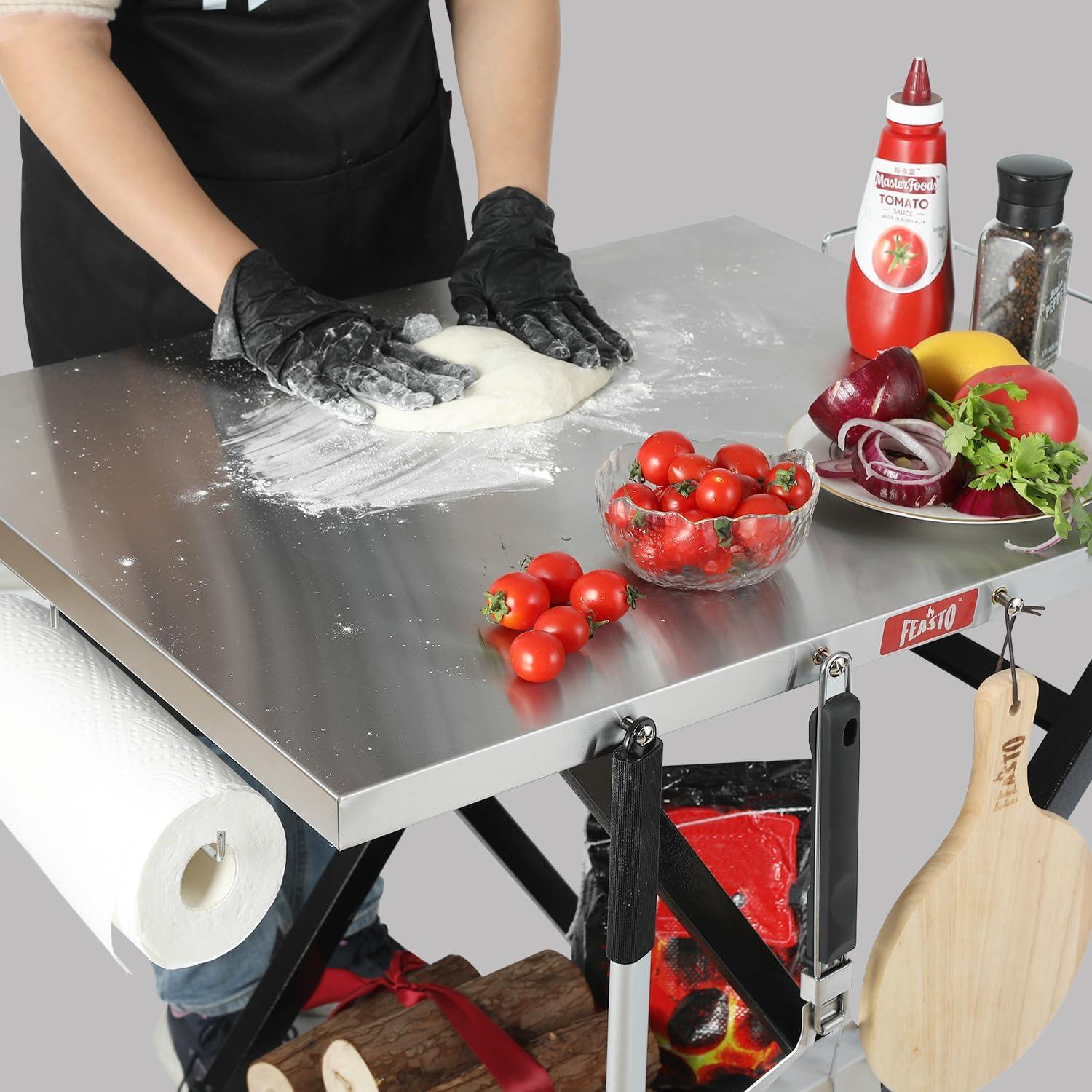 Mesa Plegable de Parrilla Feasto 76.2x60.9cm Acero Inoxidable