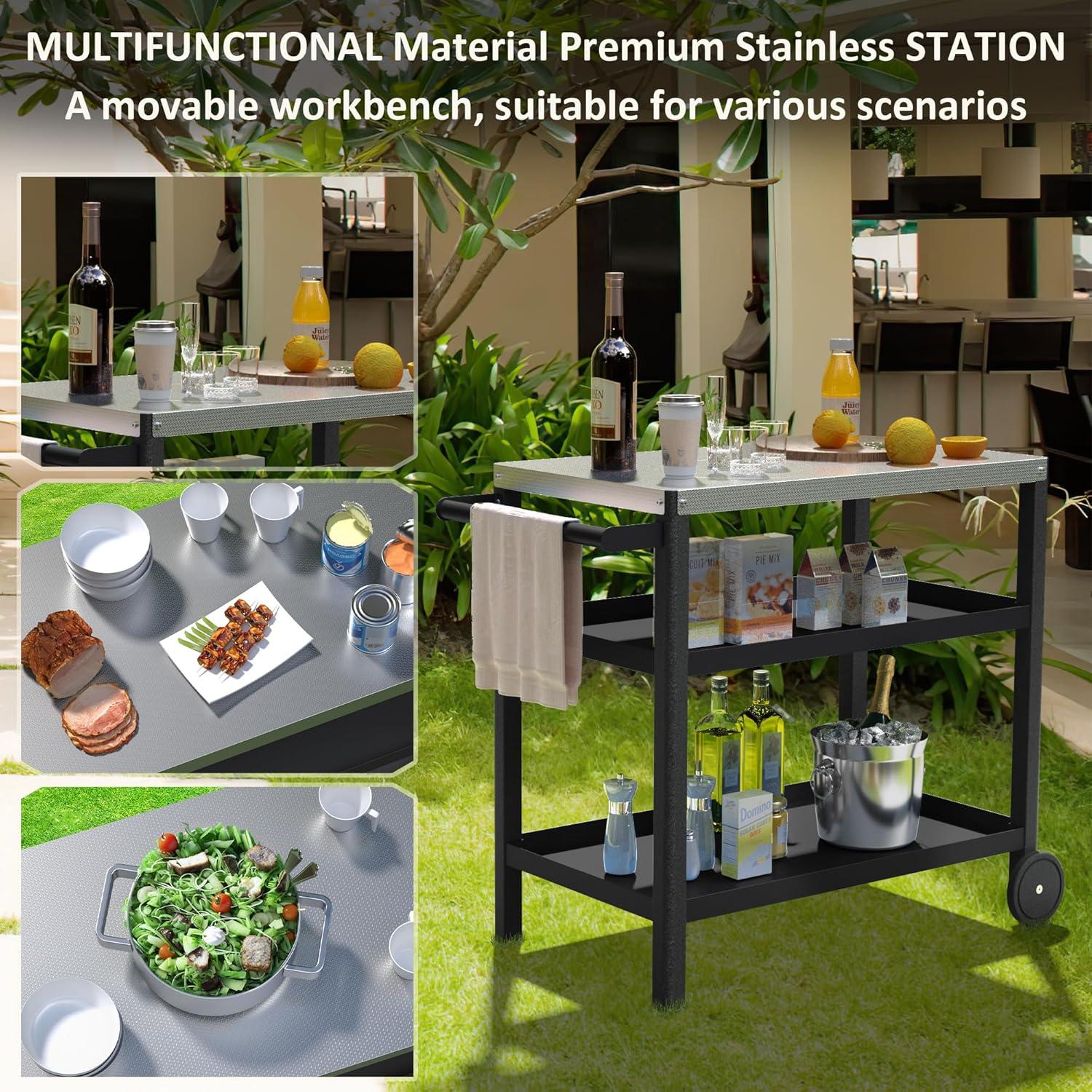 Carro de Asado TORVA 3 Niveles Superficie Panal Negro