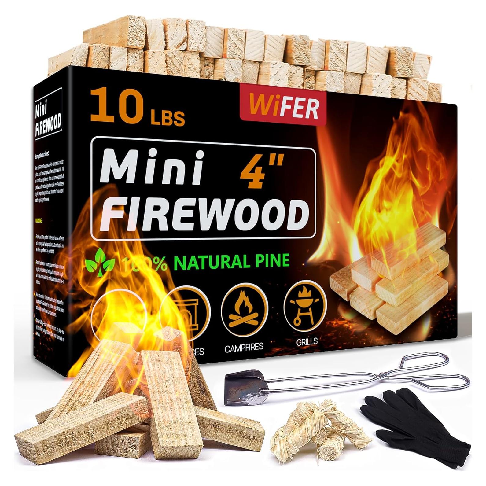 Leña Mini Premium WIFER 4.54 kg para Estufas y BBQ