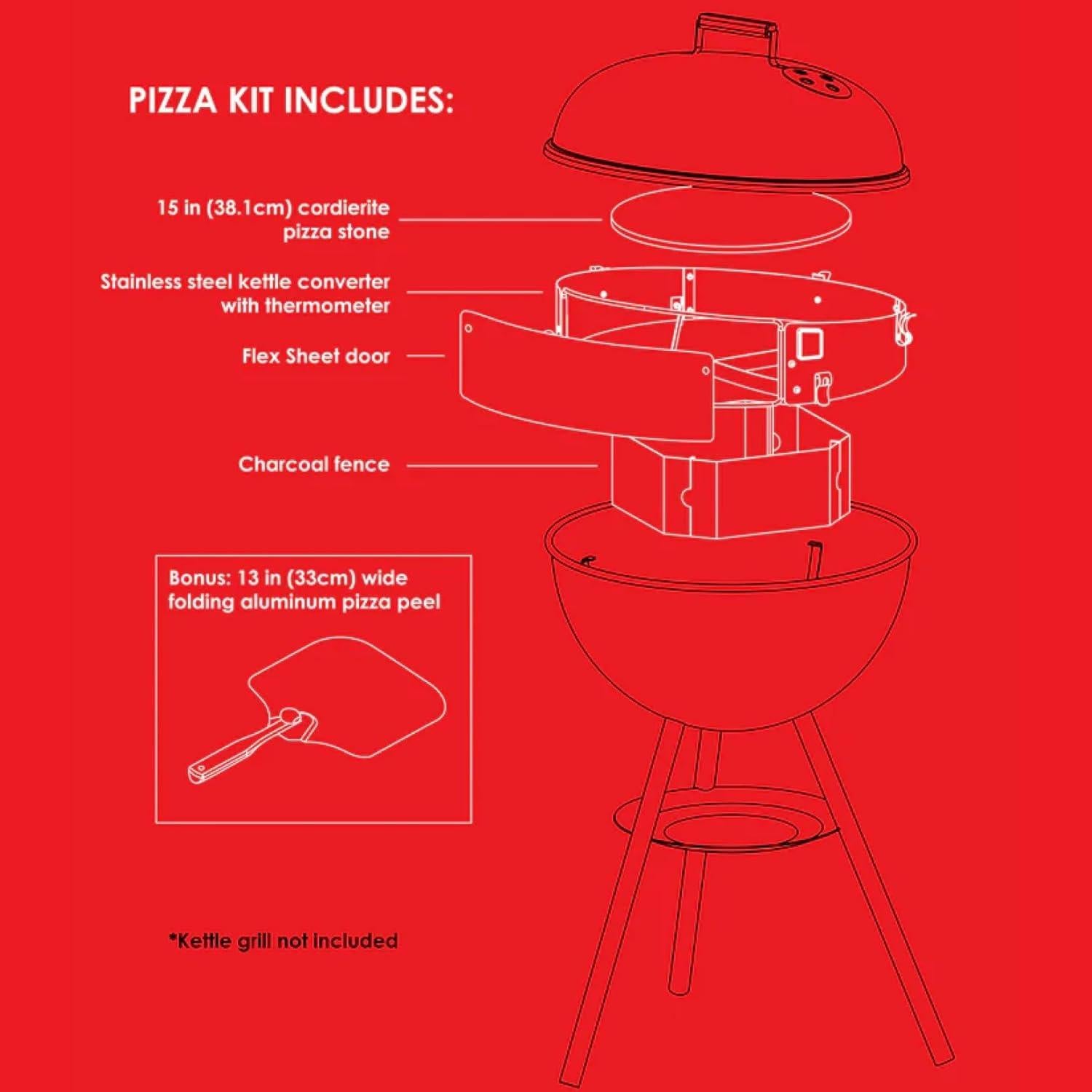 Kit de PizzaQue Deluxe para Parrillas Kettle 18" y 22.5"