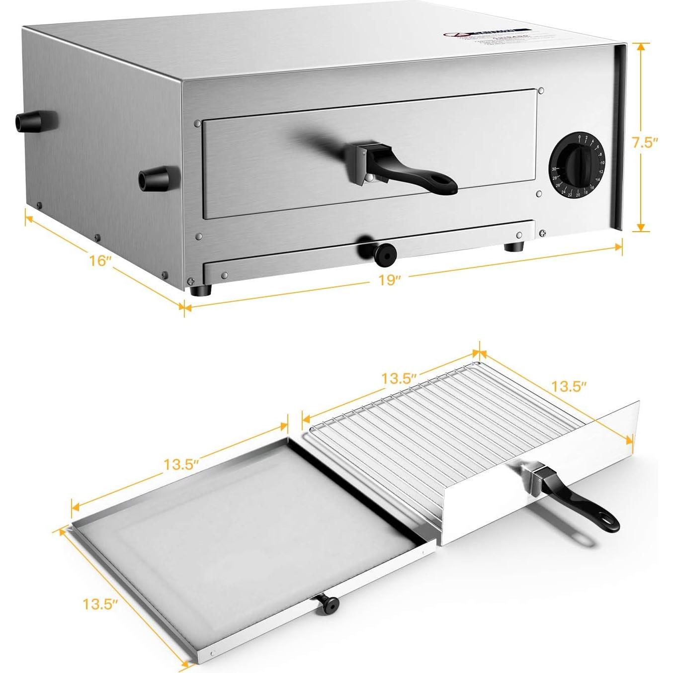 Horno de Pizza Eléctrico Giantex EP20961 Acero Inoxidable 30.48 cm