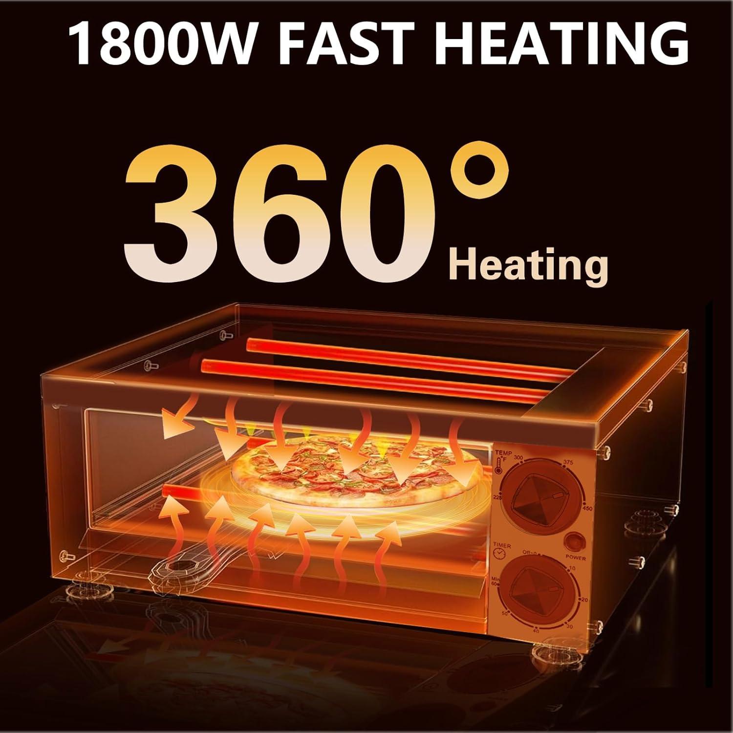 Horno de Pizza Eléctrico Hijolla PSL-002 1800W Acero Inoxidable
