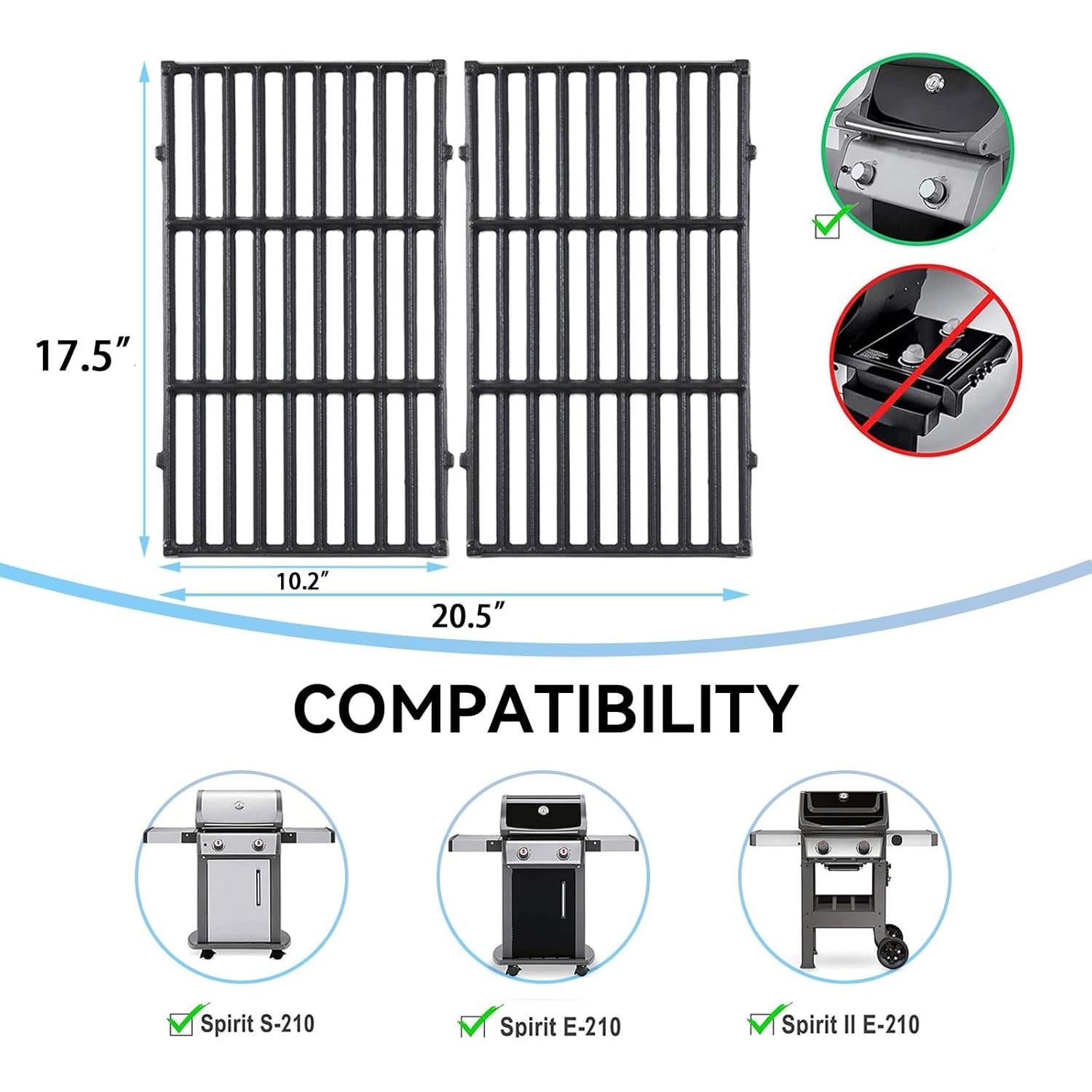 Rejillas de Parrilla Weber 7637 para Spirit 200 Series - 2 Piezas