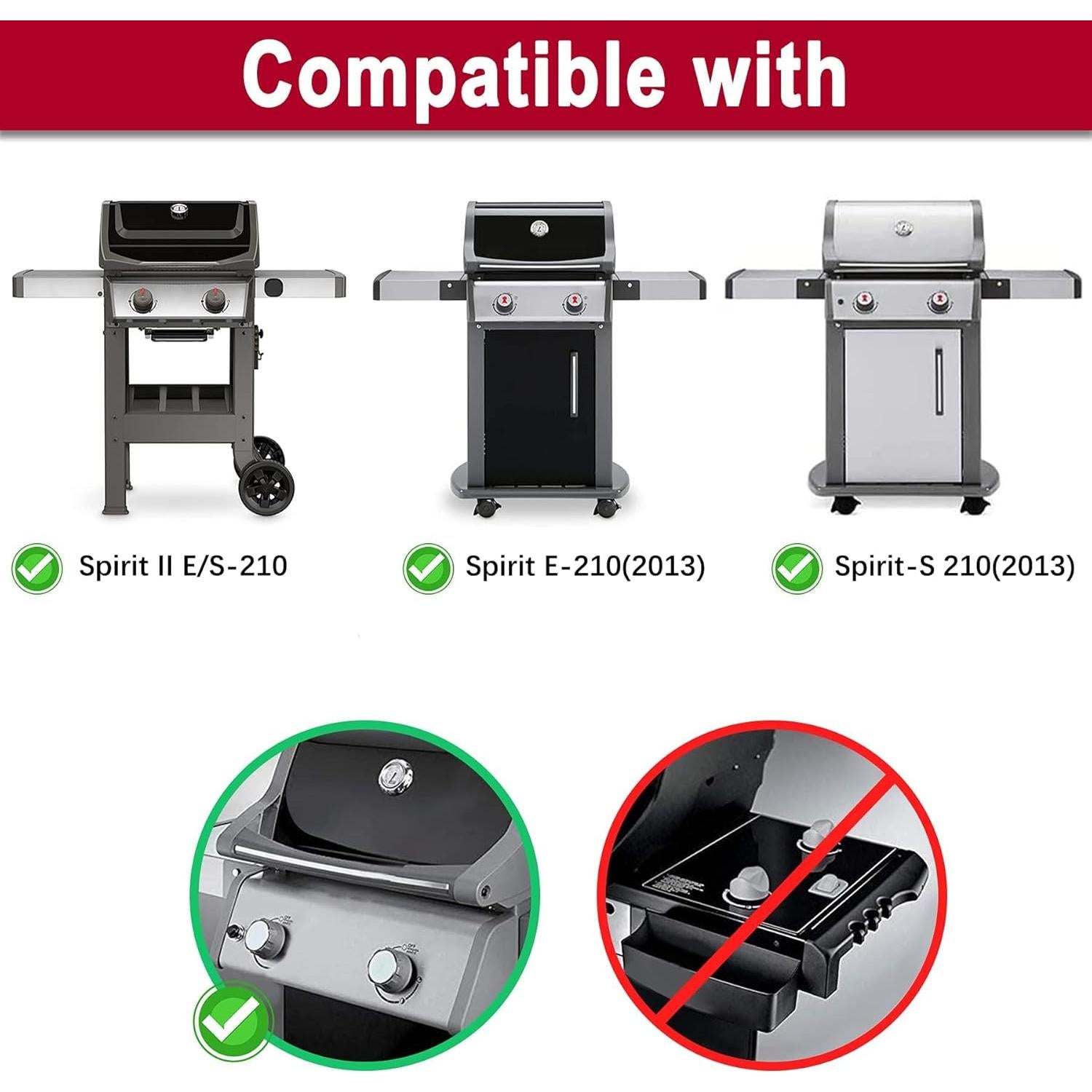 Rejillas de Parrilla X Home 7637 para Weber Spirit E/S-210, 2 Piezas