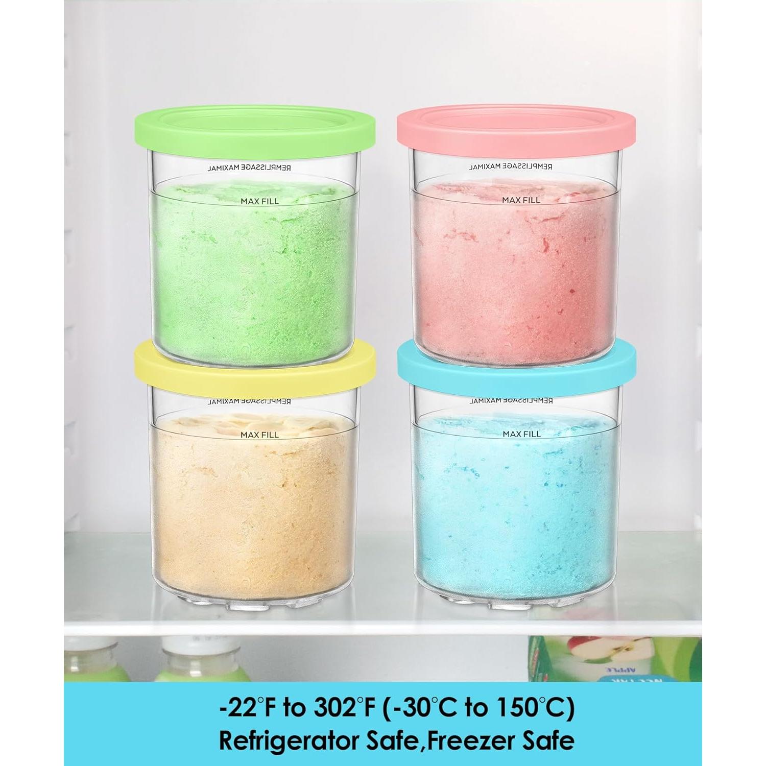 Recipientes de Reemplazo FIRJOY 16 oz para Ninja Creami - 4 Piezas