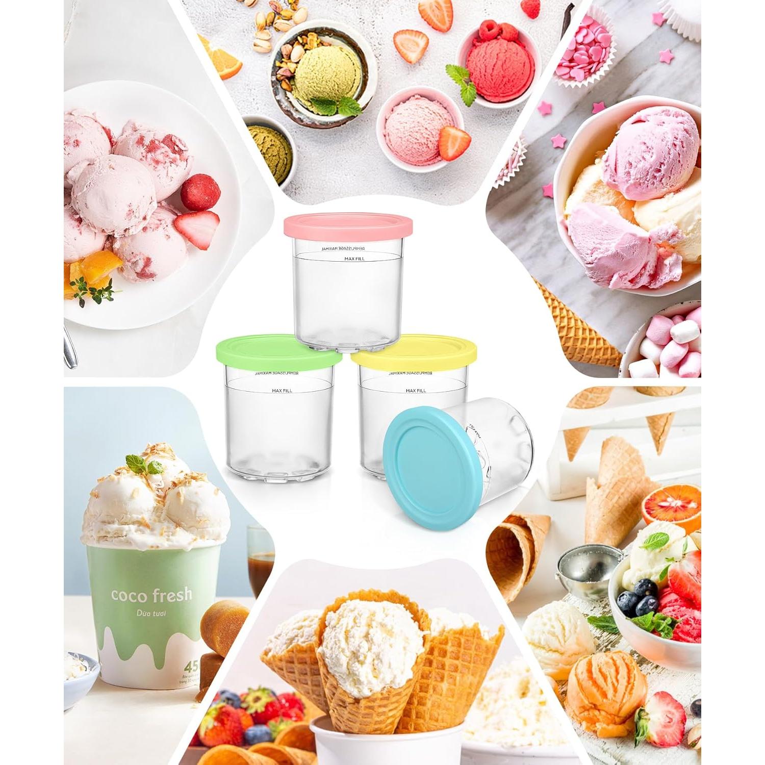 Recipientes de Reemplazo FIRJOY 16 oz para Ninja Creami - 4 Piezas