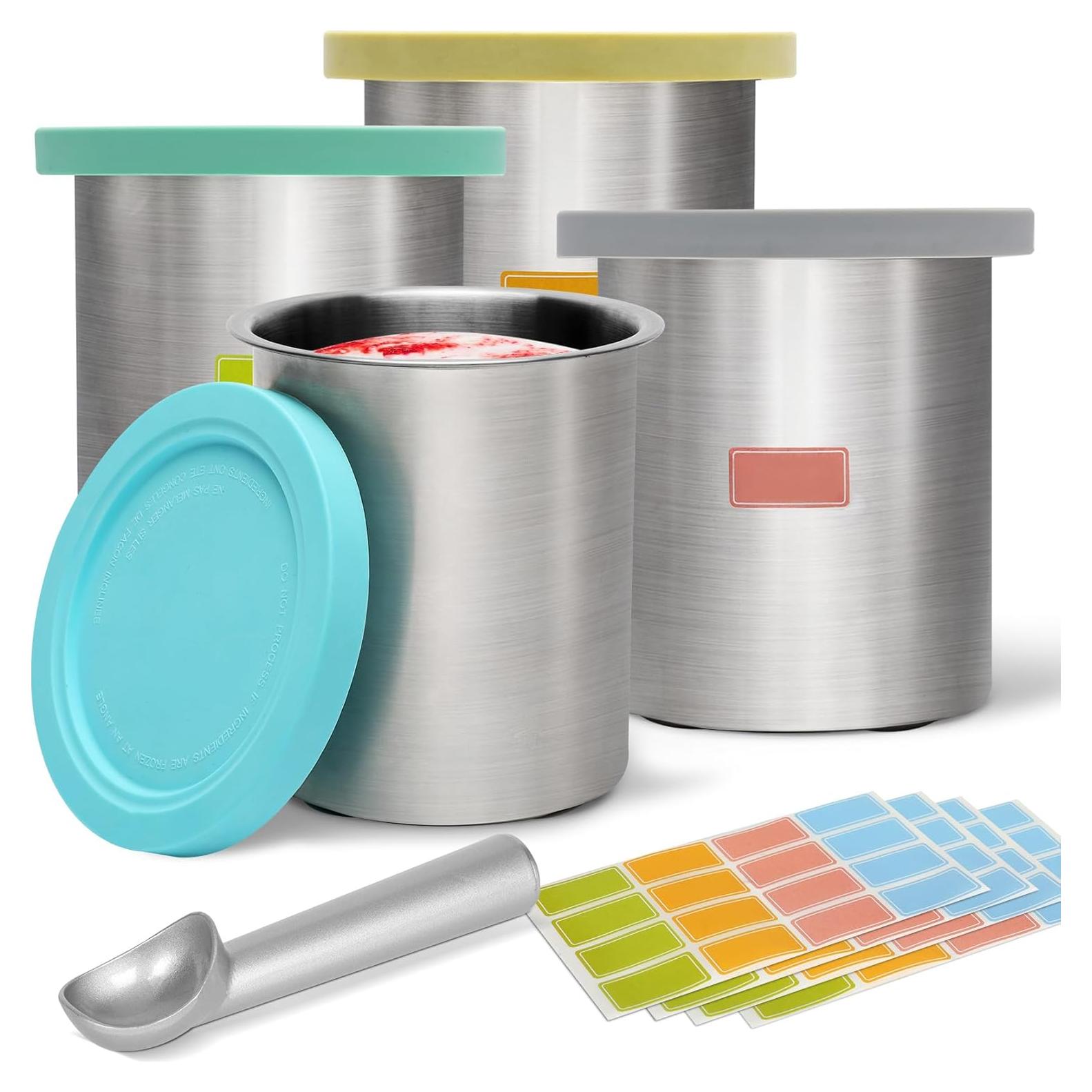 Reemplazo Pints y Tapas Acero Inoxidable Ninja Creami 24oz - 4 Piezas