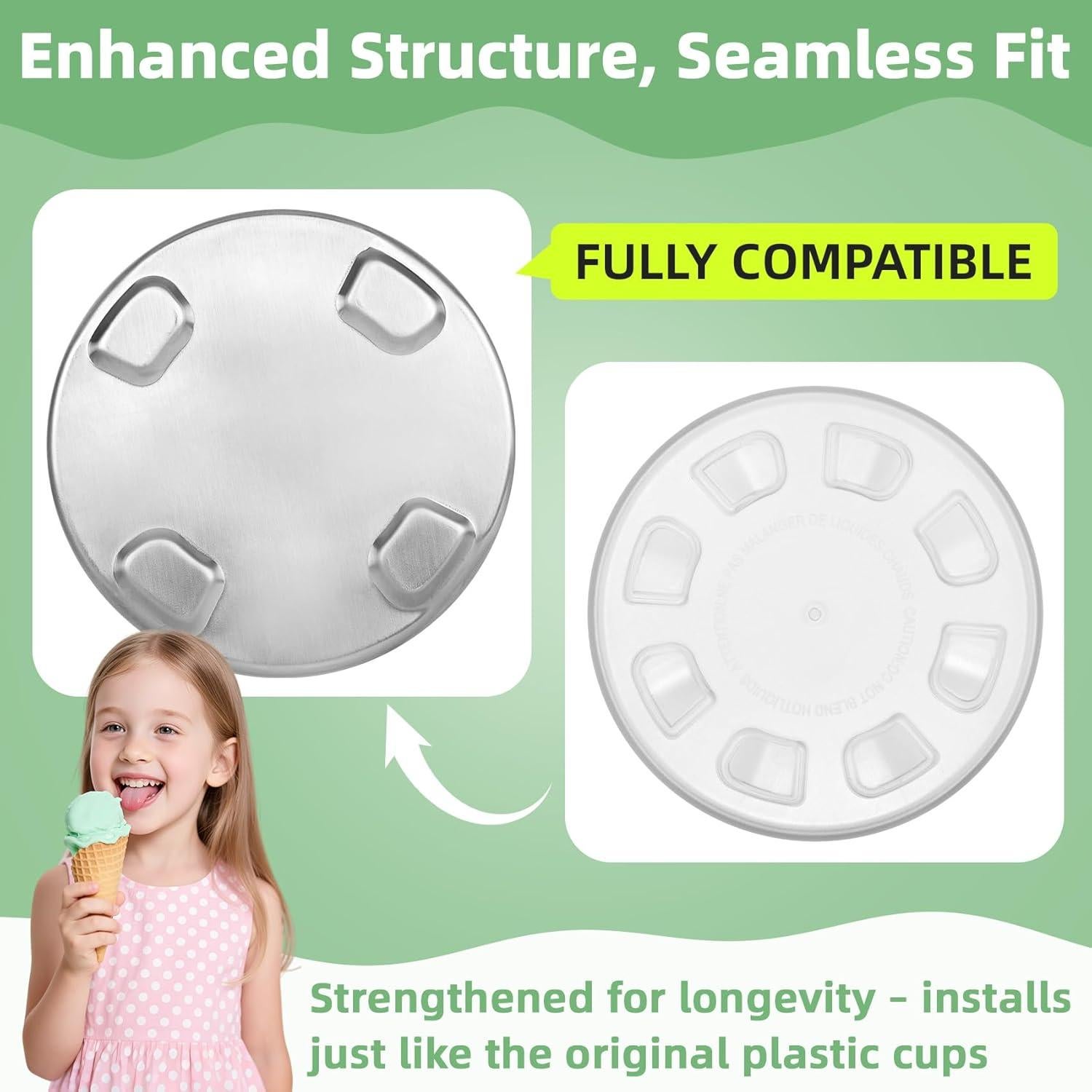 Reemplazo Pints y Tapas Acero Inoxidable Ninja Creami 24oz - 4 Piezas