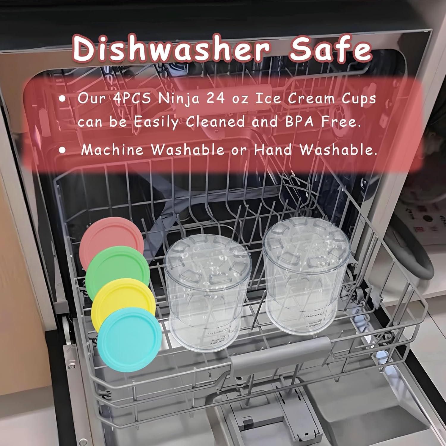 Paquete de 4 Contenedores Ninja Creami Deluxe 24 OZ con Tapas