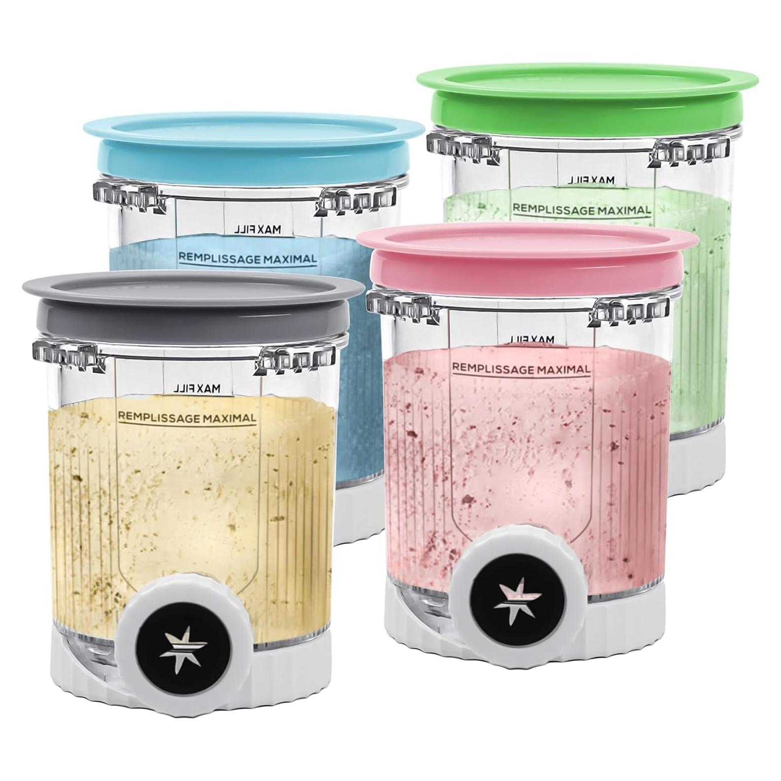 Recipientes de Reemplazo NANOBABY para Ninja Creami Swirl 16oz - Paquete de 4