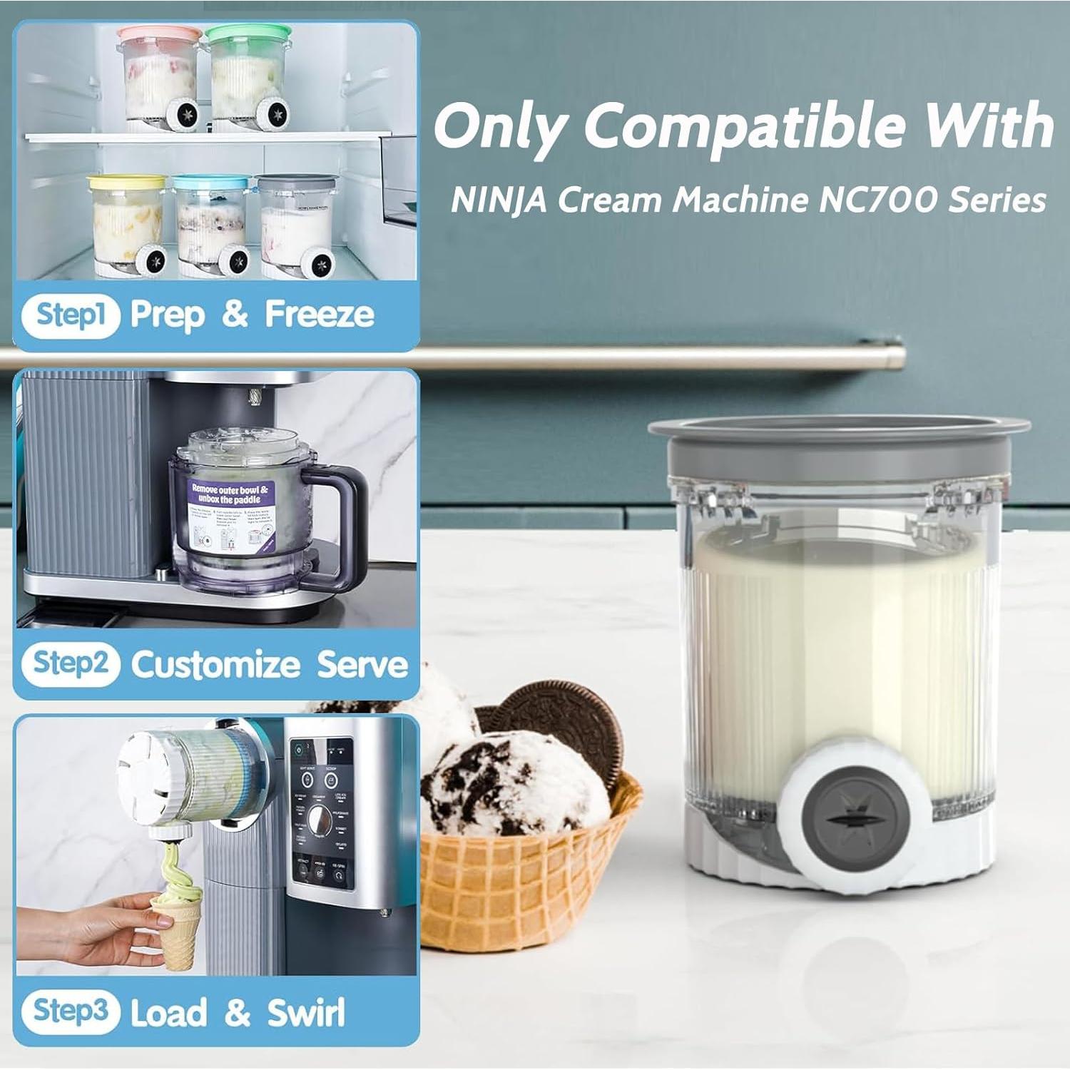 Contenedores de Pintas Creami Swirl Ninja NC700 - 2 Unidades 473ml