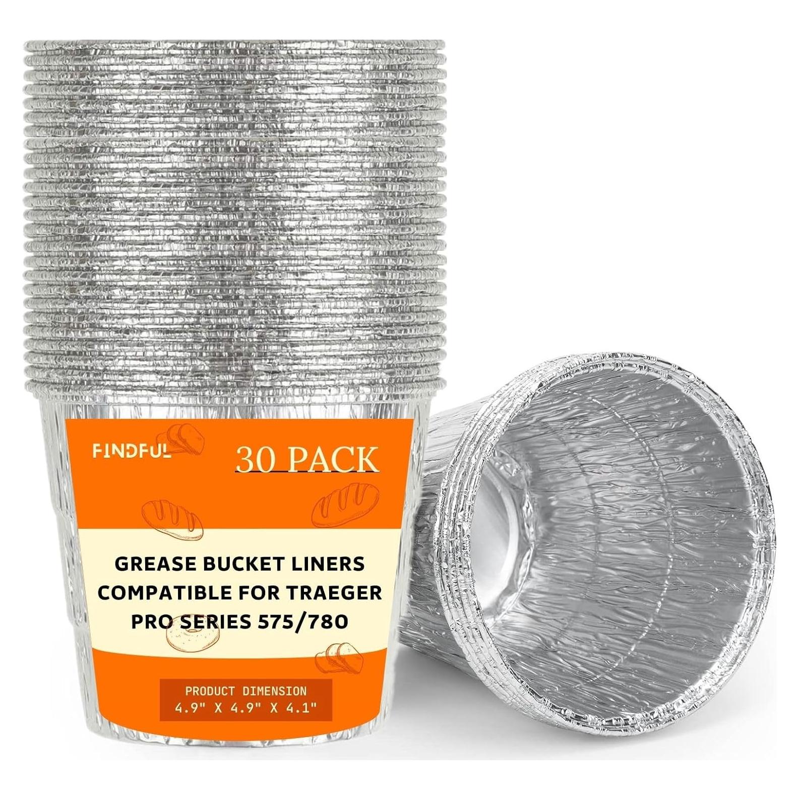 Paquete de 30 forros de grasa Findful para parrillas Traeger