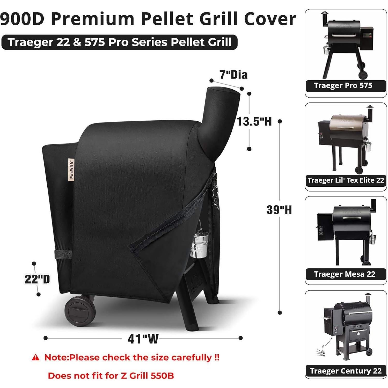 Cubierta para Parrilla PasWith 900D Traeger Pro 22/575