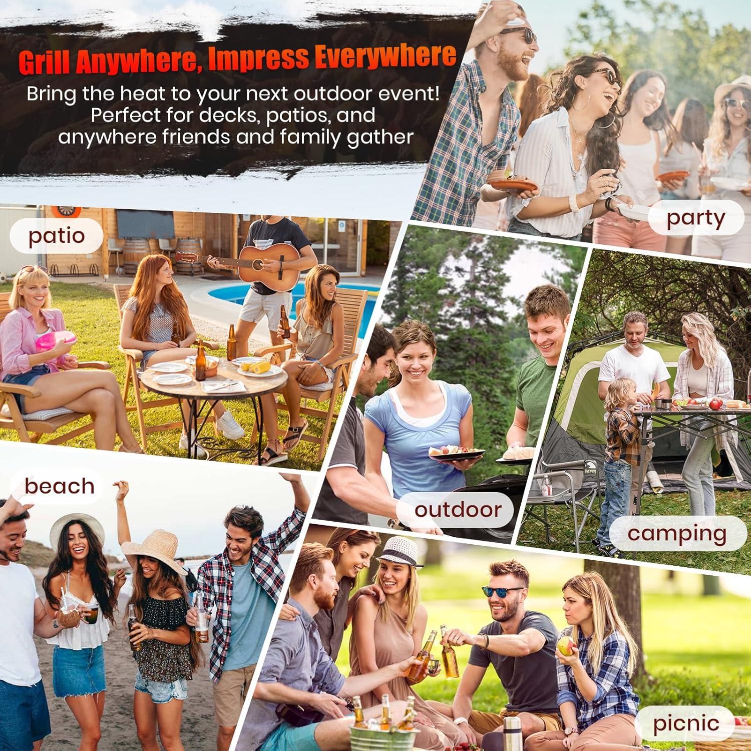 Parrilla de Carbón con Ahumador Offset SUNLIFER 3316 cm²