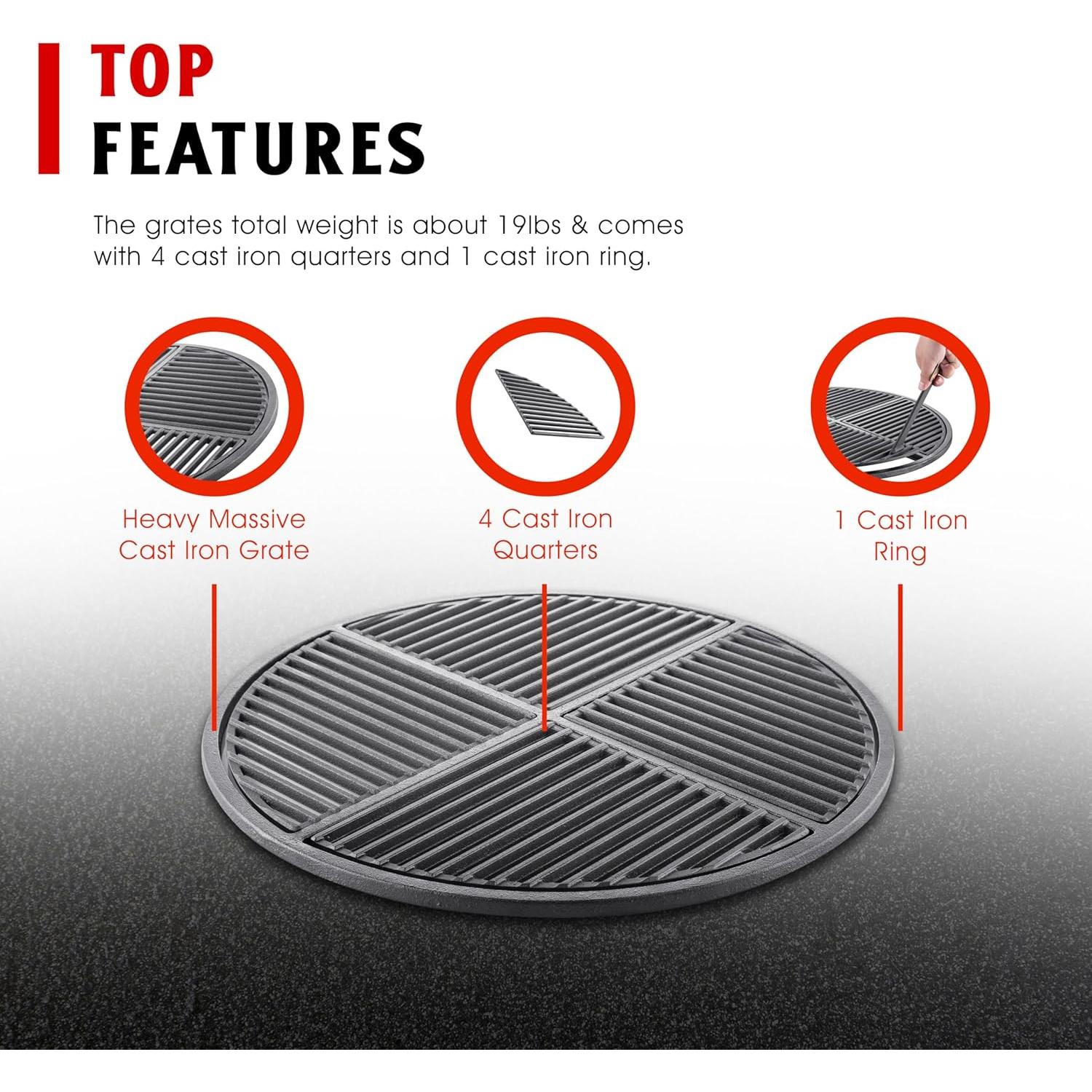 Rejilla Modular Hierro Fundido Craycort 54.3 cm Pre-Sazonada