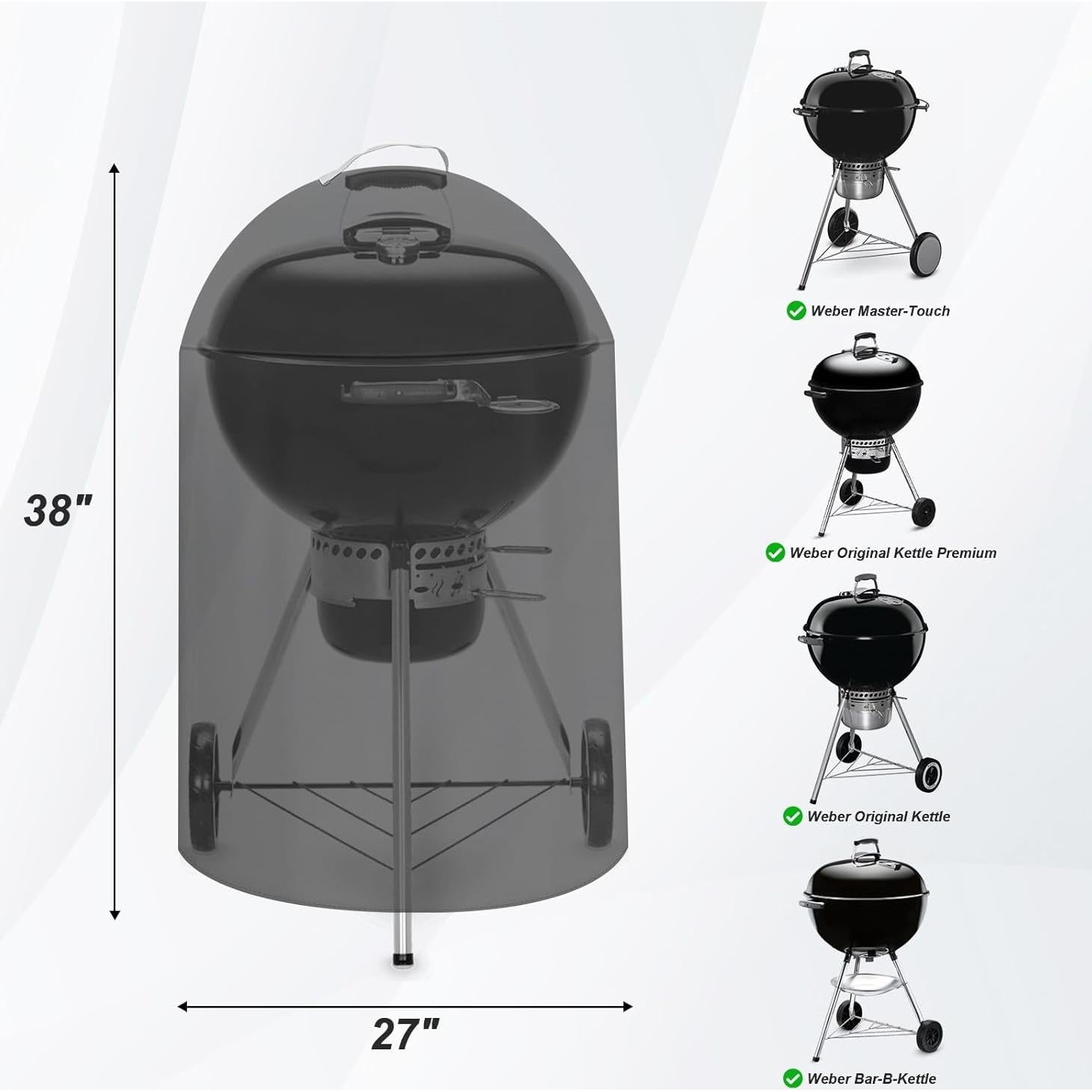 Cubierta de Parrilla de Carbón AOREWTGGH 22" Impermeable