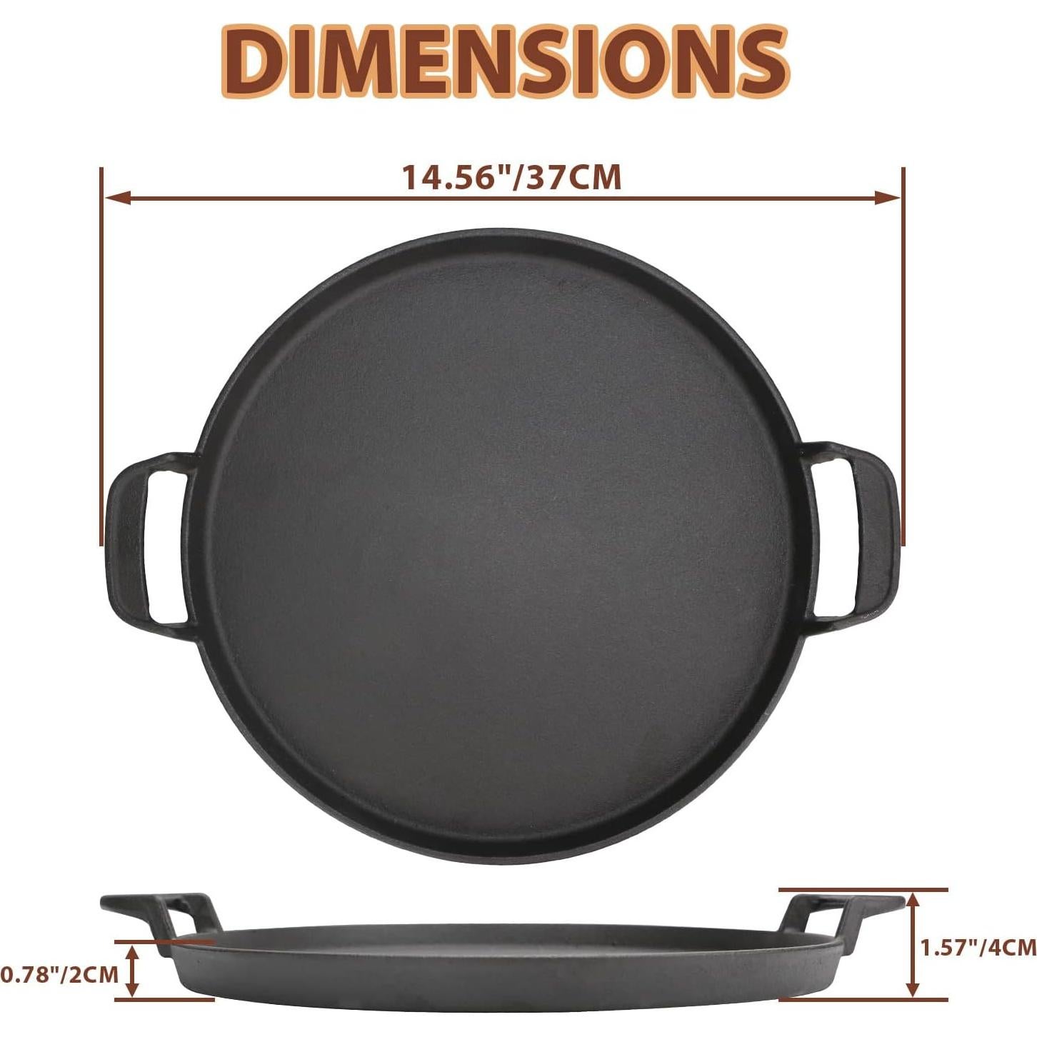 Plancha de Hierro Fundido QuliMetal para Parrillas Weber 37x30.5 cm