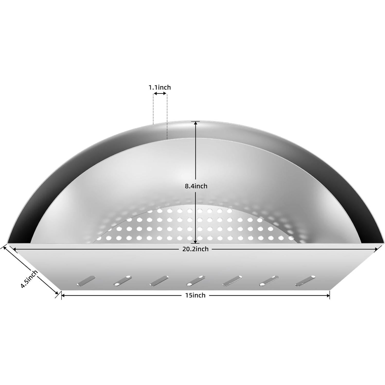 Cesta de Carbón Inoxidable Skyflame 51.3x21.3cm para Parrilla 22"