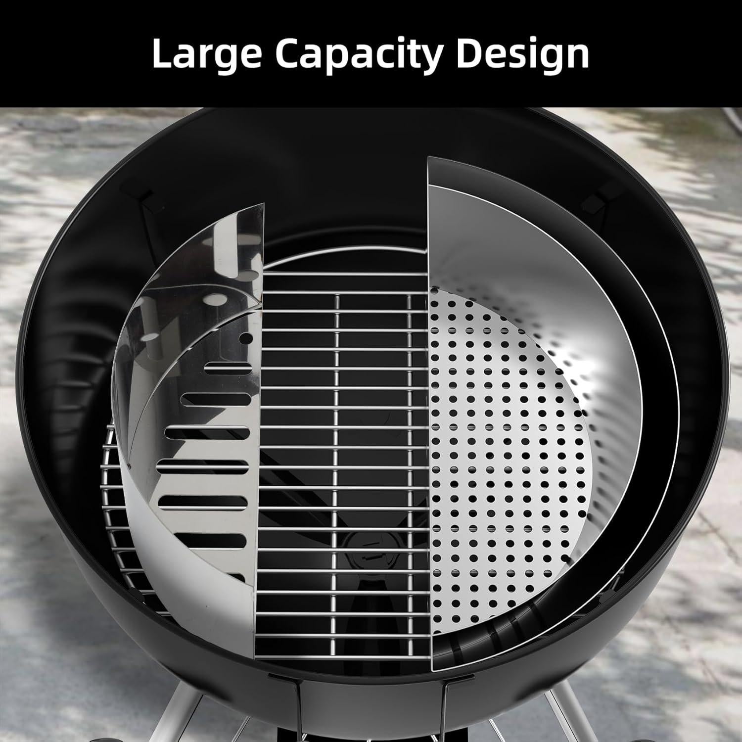 Cesta de Carbón Inoxidable Skyflame 51.3x21.3cm para Parrilla 22"