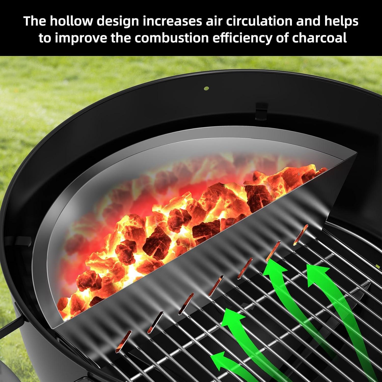 Cesta de Carbón Inoxidable Skyflame 51.3x21.3cm para Parrilla 22"