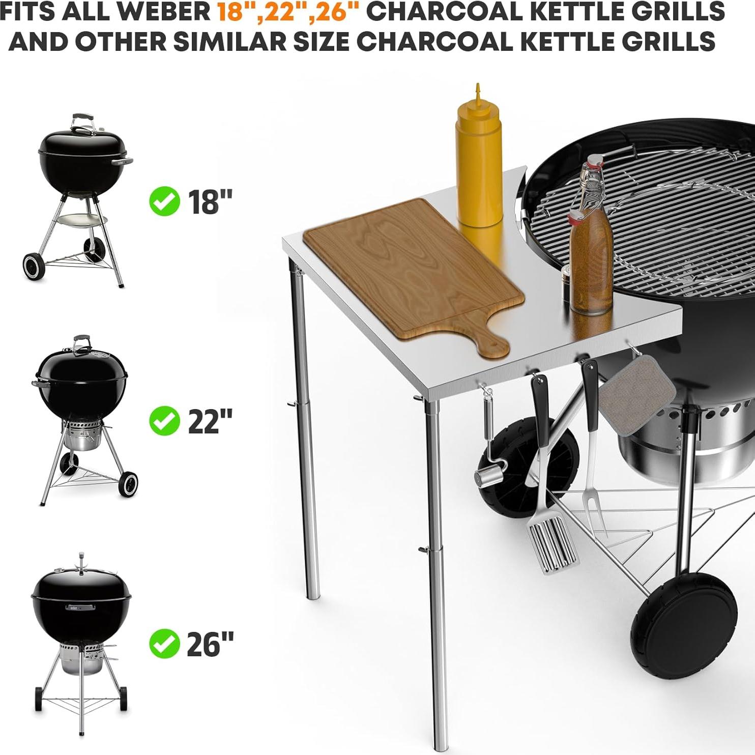 Mesa de trabajo de acero inoxidable Stanbroil para parrillas