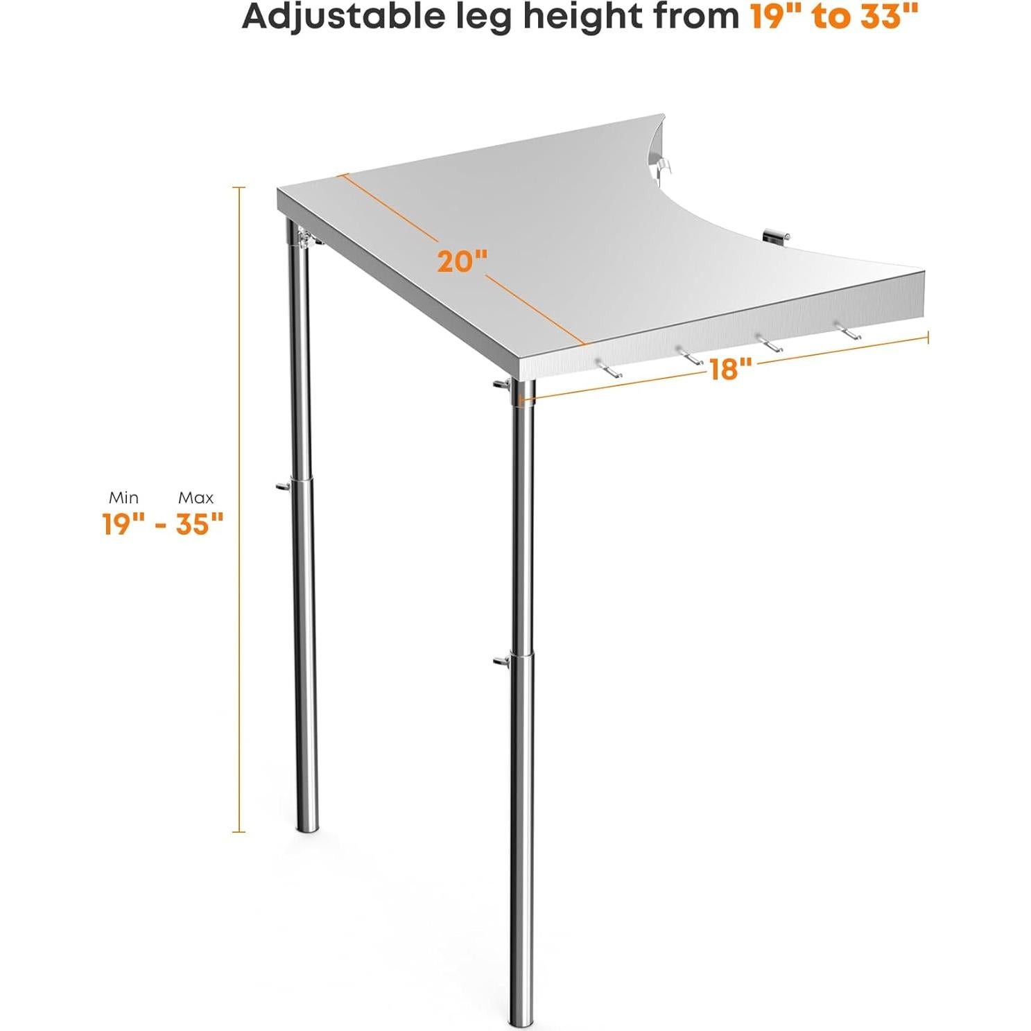Mesa de trabajo de acero inoxidable Stanbroil para parrillas