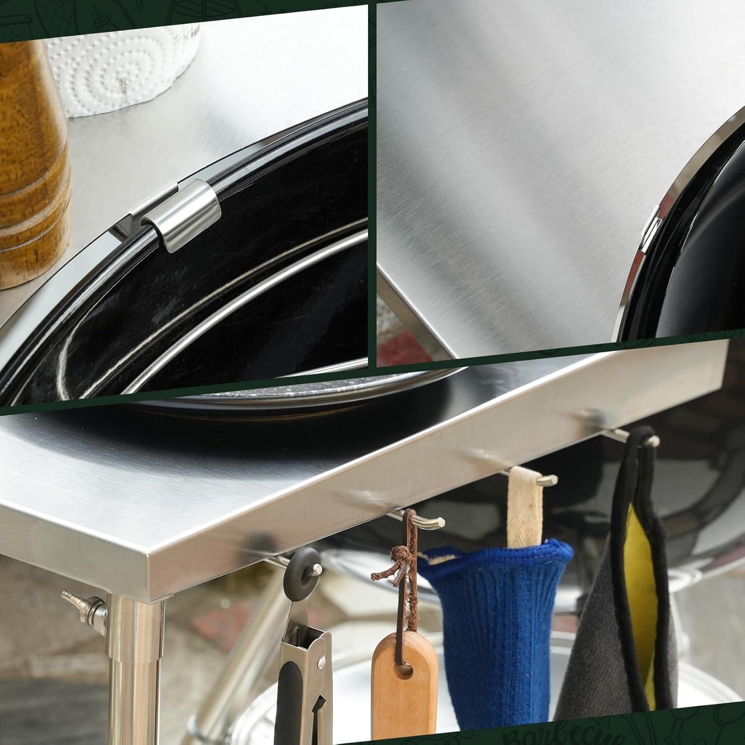 Mesa de trabajo de acero inoxidable Stanbroil para parrillas