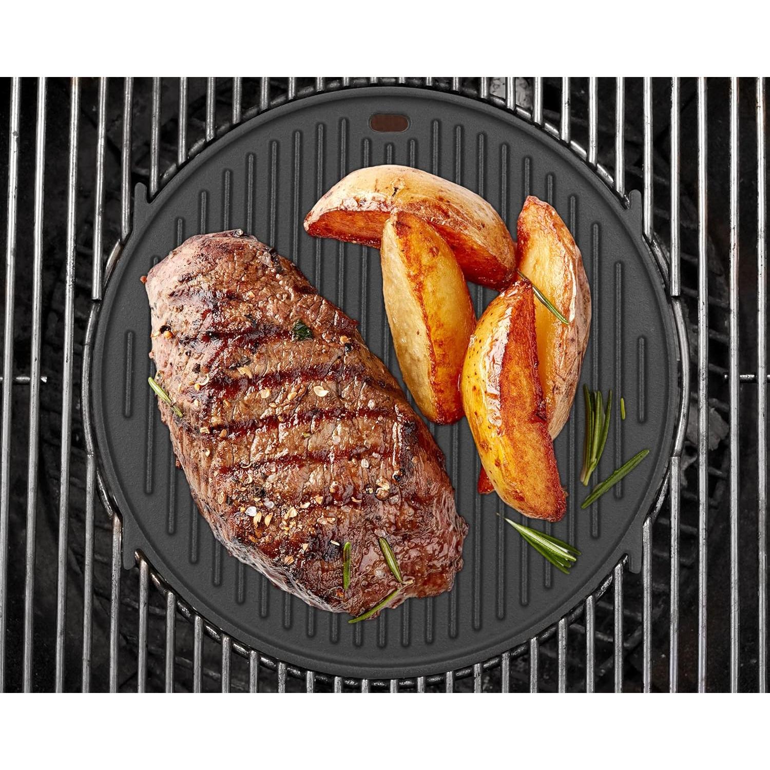 Plancha de Hierro Fundido BBQ 12" para Parrilla Weber 22.5"