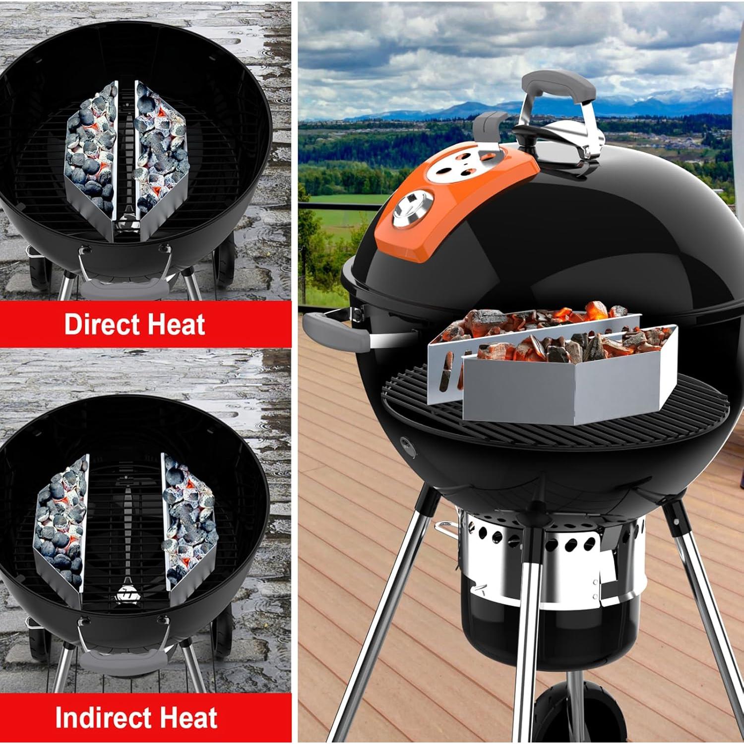 Cesta de Carbón BBQCuker para Parrillas Weber 22/26" (36.07x10.16x7.62 cm)