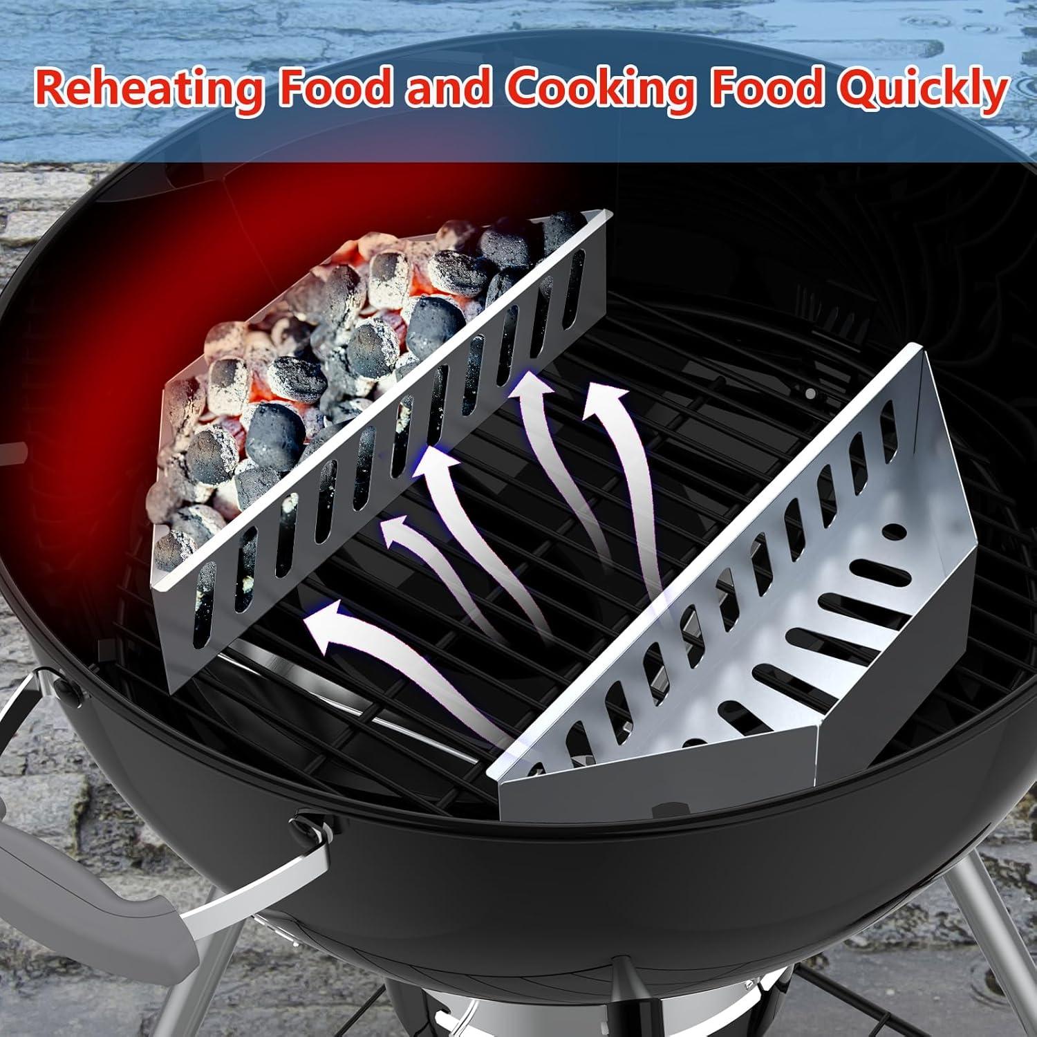 Cesta de Carbón BBQCuker para Parrillas Weber 22/26" (36.07x10.16x7.62 cm)