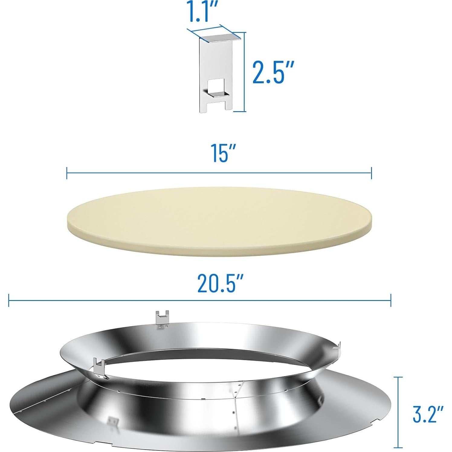 Controlador de Calor de Carbón Skyflame con Placa Deflectora 38.1 cm
